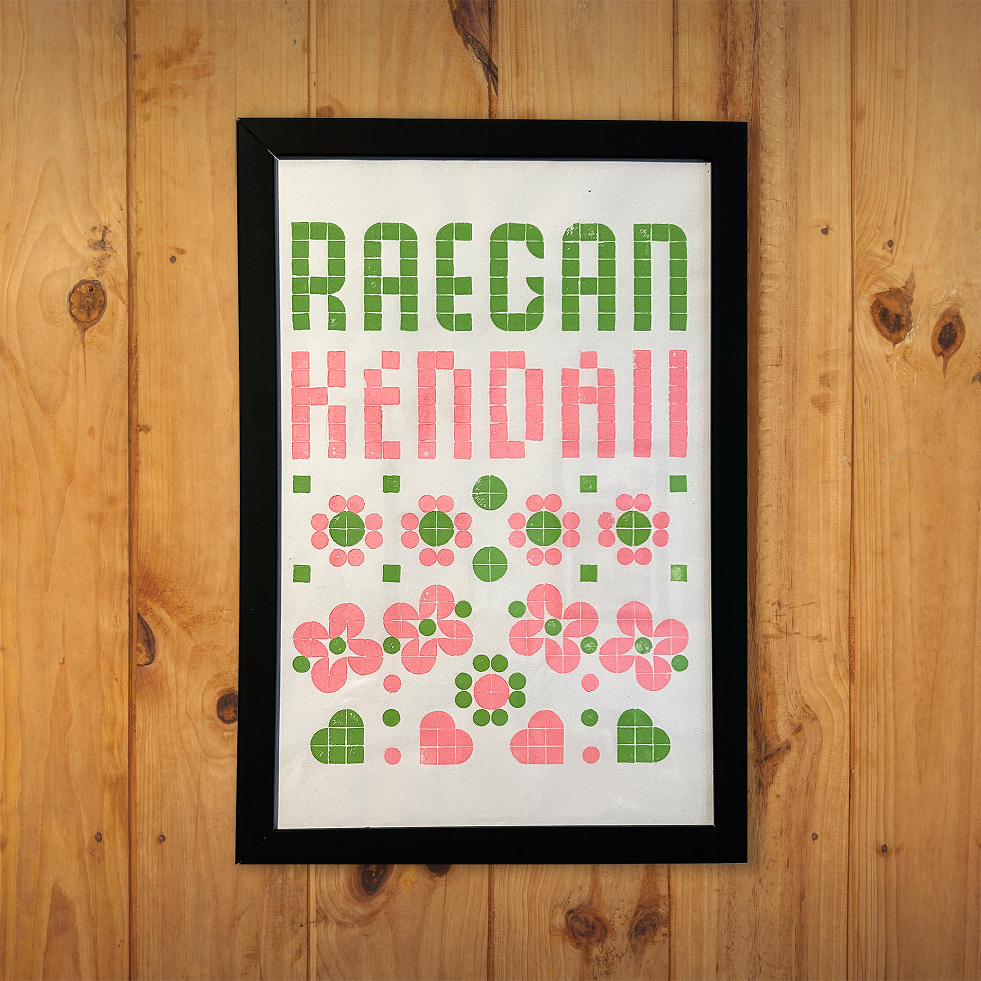 Raegan Kendall / Lego relief print / Speedball ink / 8"x12"