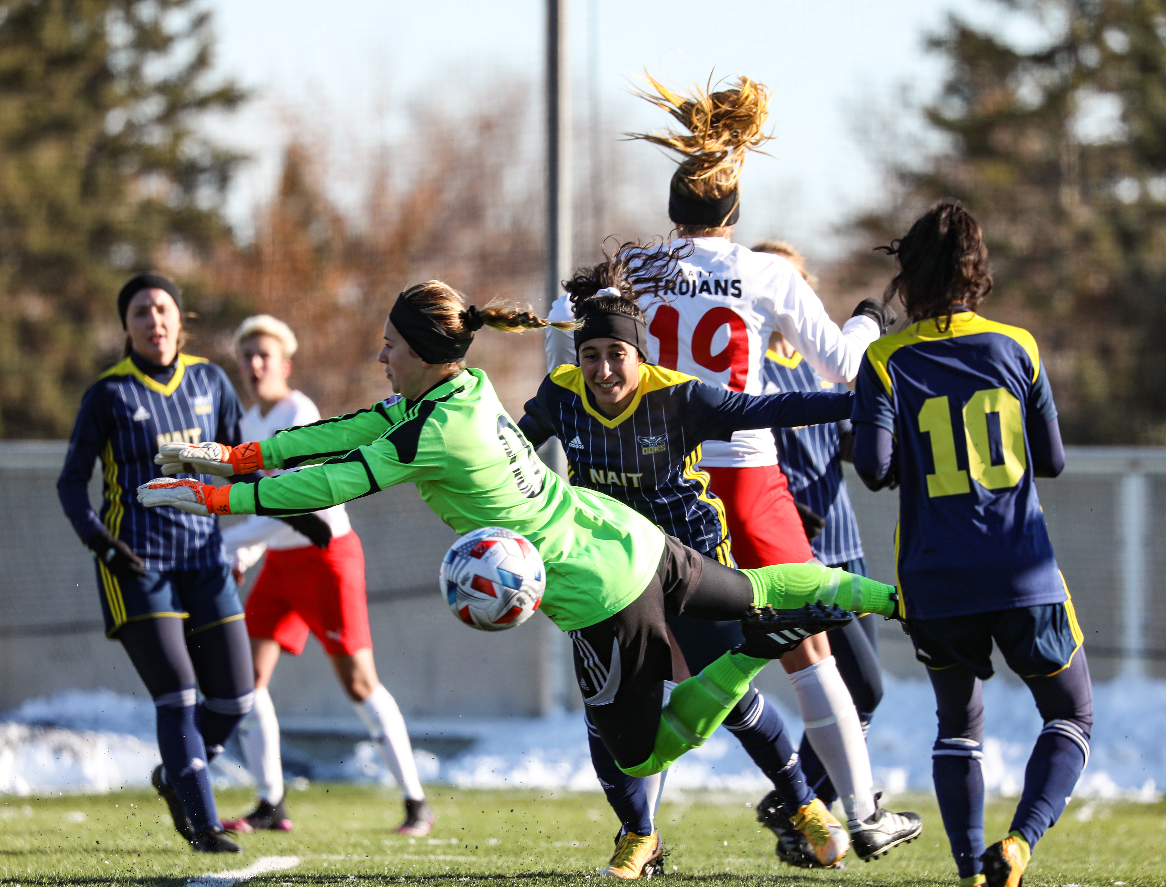 SAIT Trojans beat the NAIT Ook by a score of 1-0 in Alberta College Athletic Conference women’s soccer final.