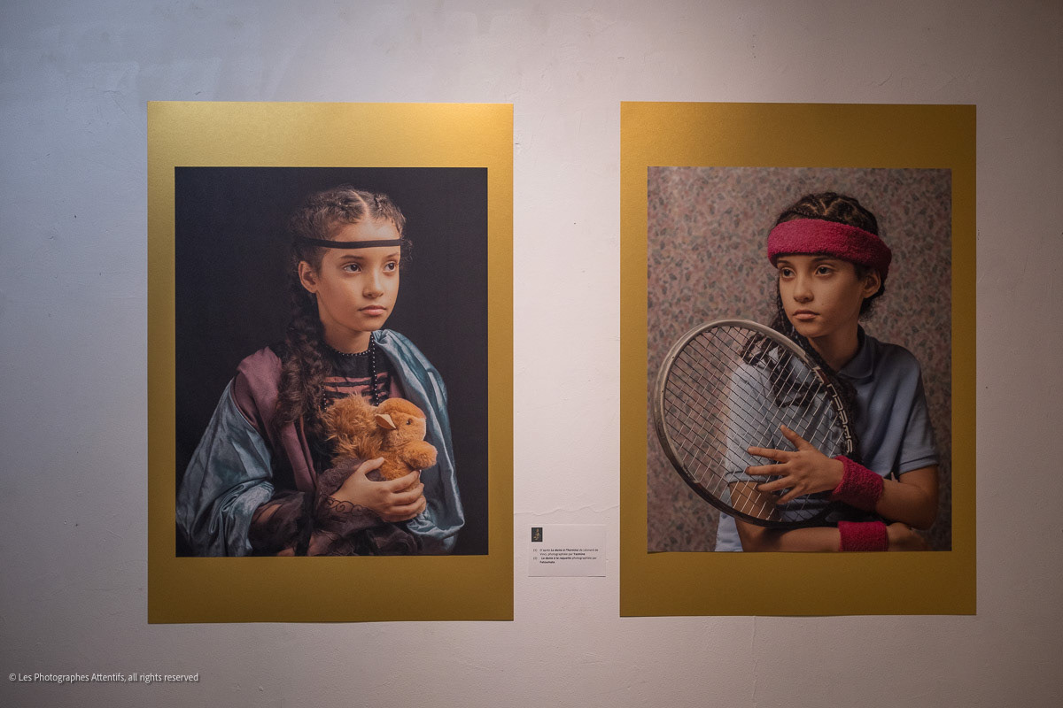 (1) D’après la Dame à l’hermine L. de Vinci, (2) La Dame à la raquette 