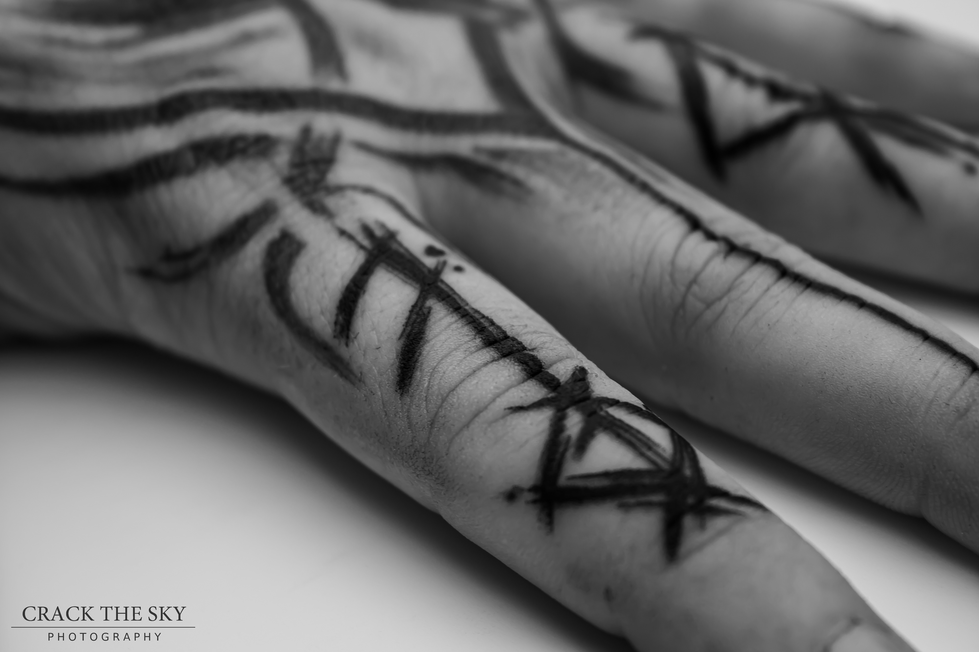 Tattooed fingers