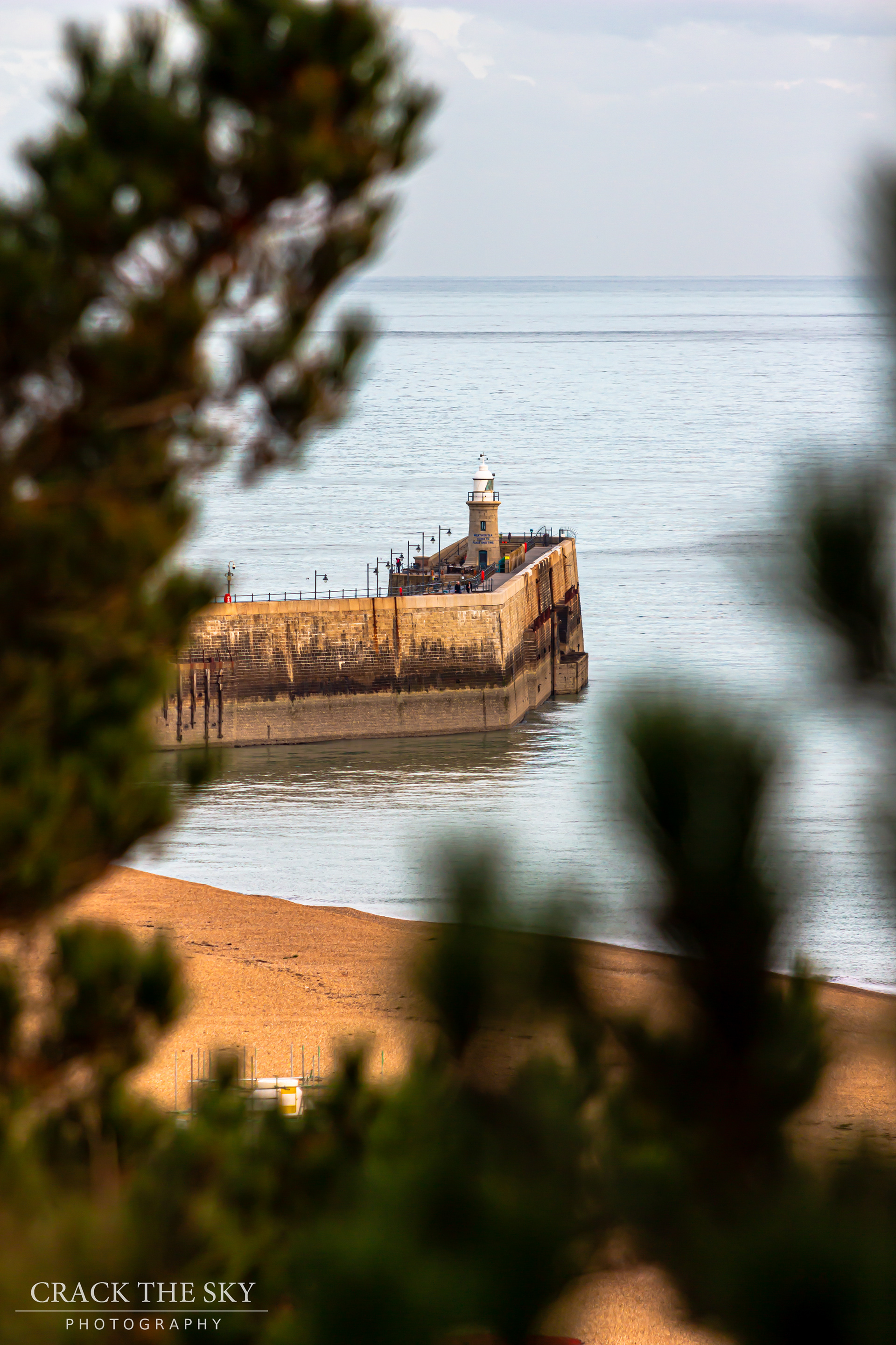The harbour arm from the Leas, Folkestone, England