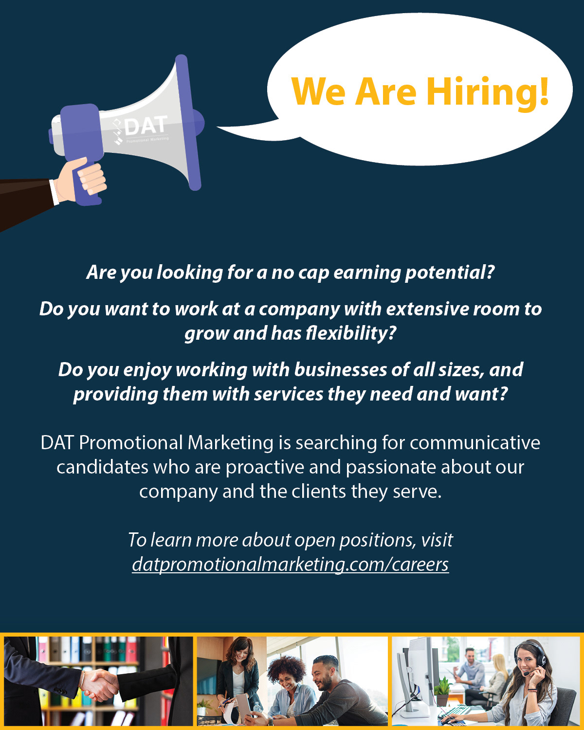 We Are Hiring Social Media Graphic