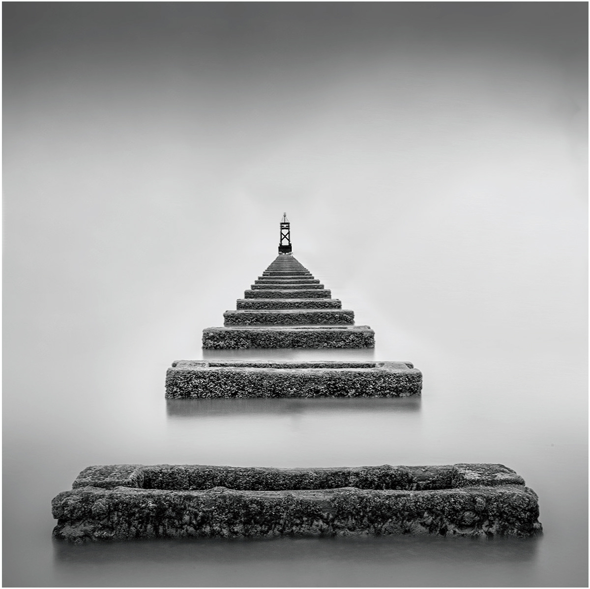 Long exposure of the waste water pipe on Crosby Beach, Merseyside