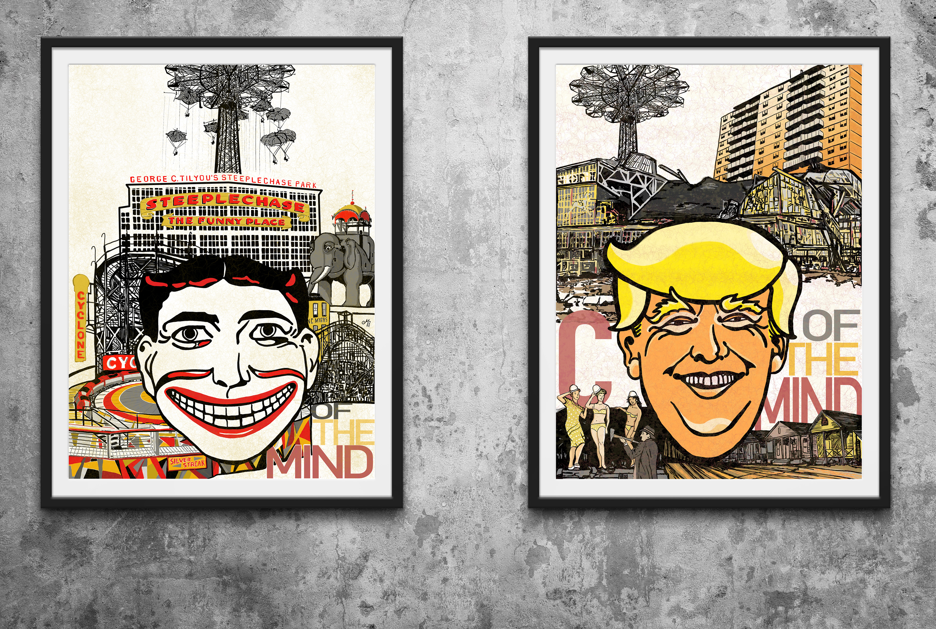Graduate Level project illustrating what "Coney Island of the Mind," a book by Lawrence Ferlinghetti, means to us personally. I portrayed the travesty the Trump family brought down upon Coney Island and the segregation of housing, caused by Fred Trump