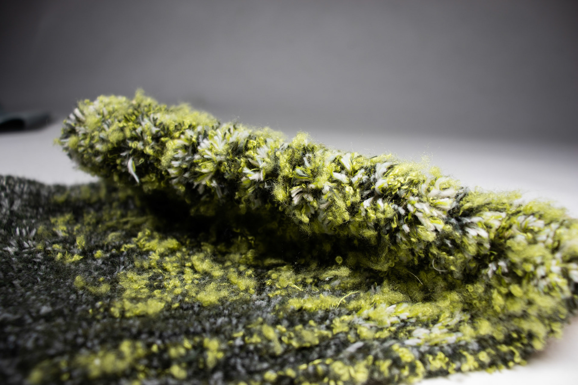 Tufted embroidered sample for ROMO- Black edition.