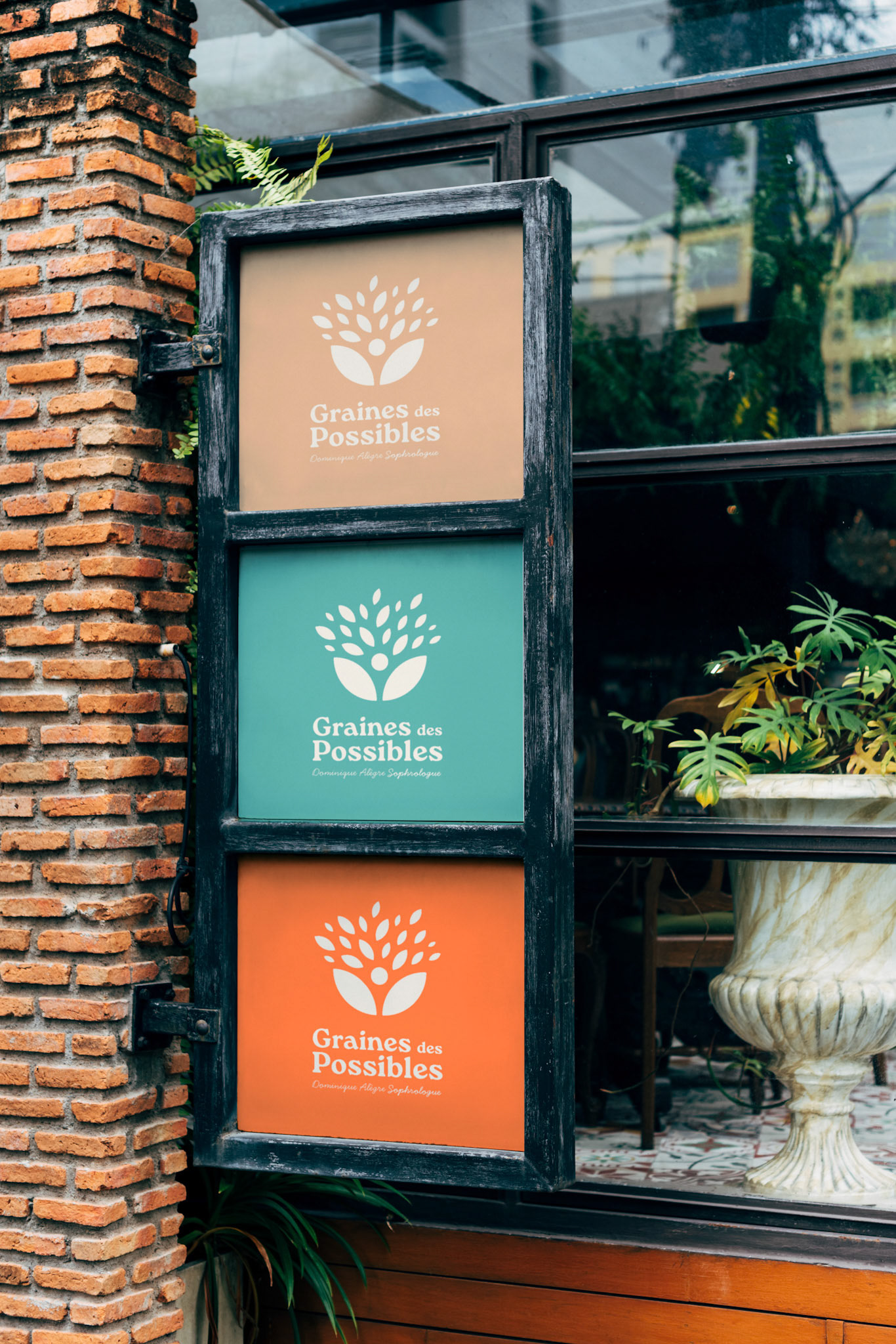 Industrial steel frame mockup design