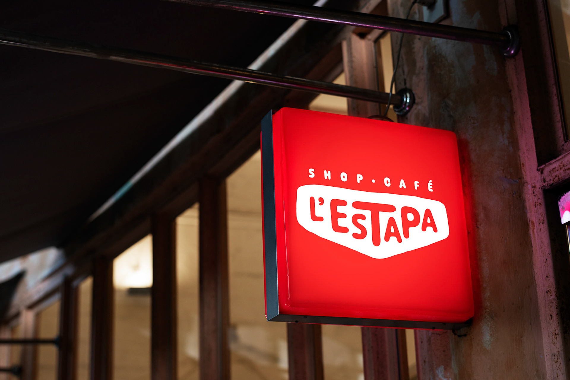 Store sign in front of the boxing studio