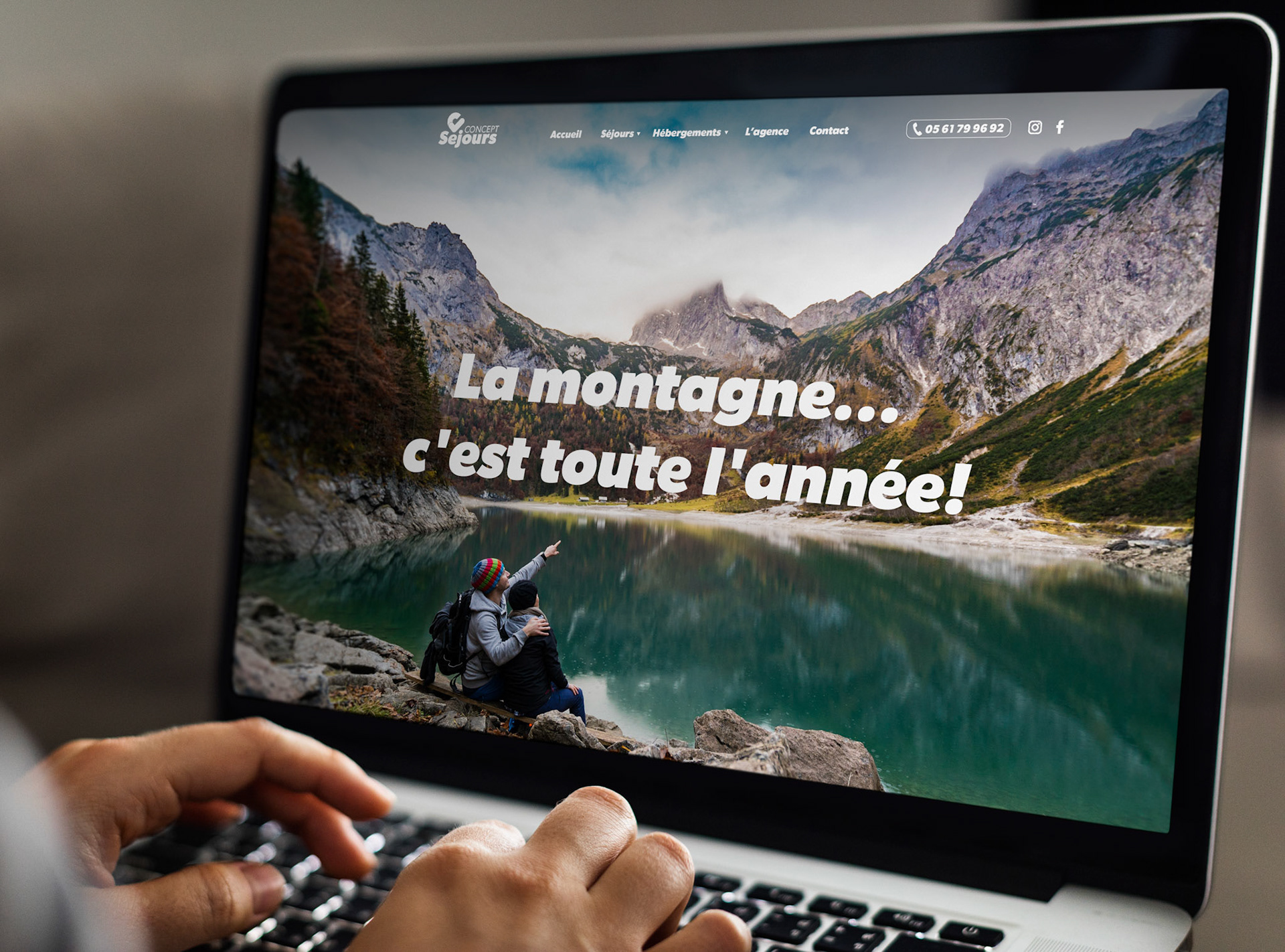 Working on a web template on the laptop