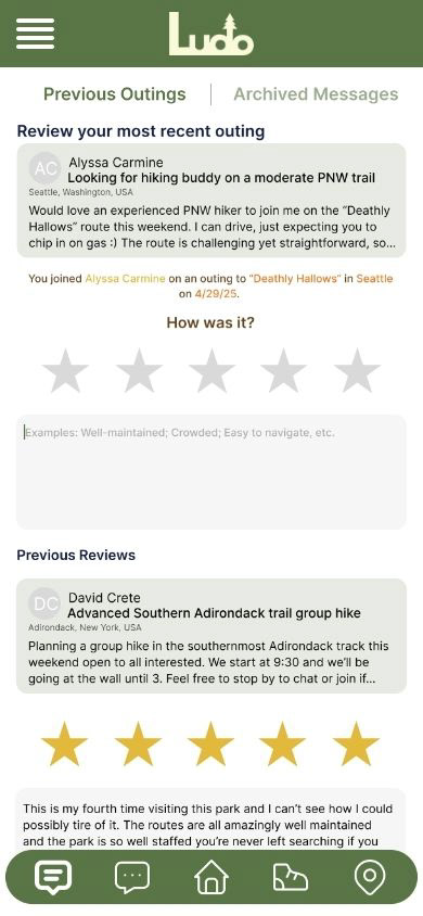 Outing rating system