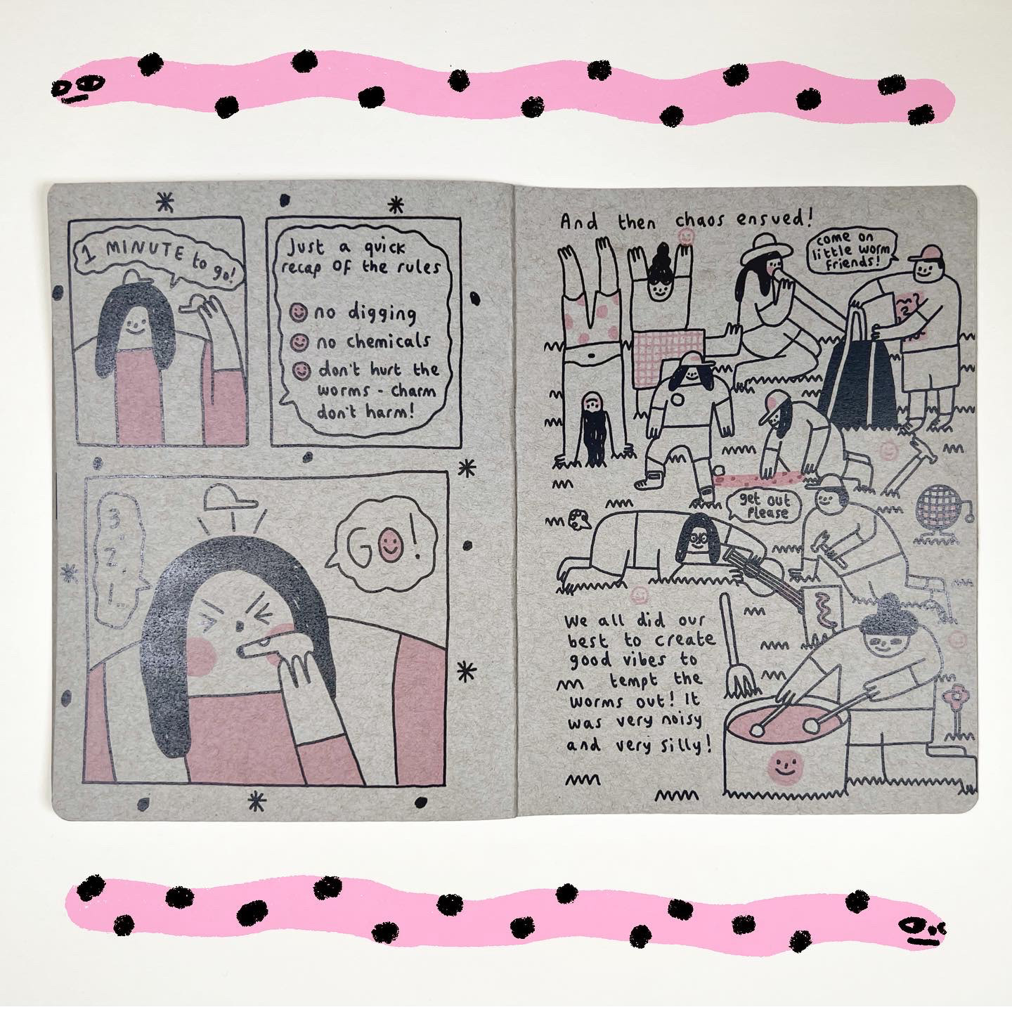 A silly comic about a silly day (trying to!) charm worms!