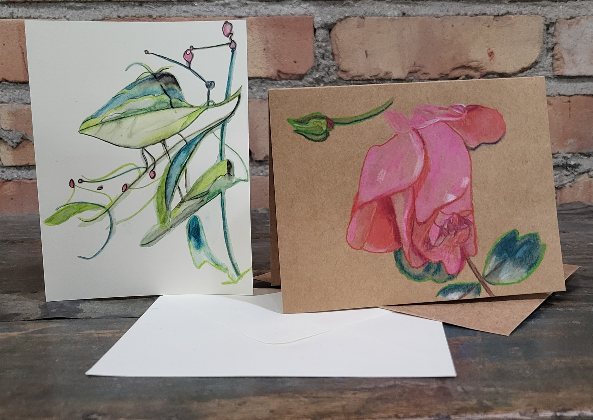 Original Hand Drawn and Painted Cards