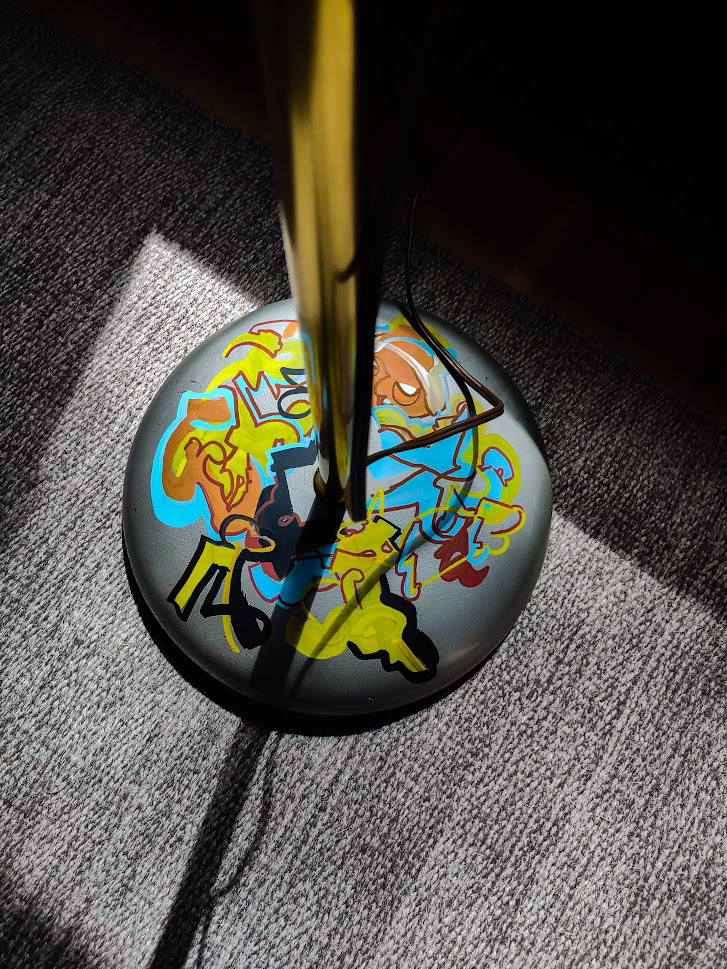 SOLD, Detail of Vintage Floor Lamp with Signature Style embellishments