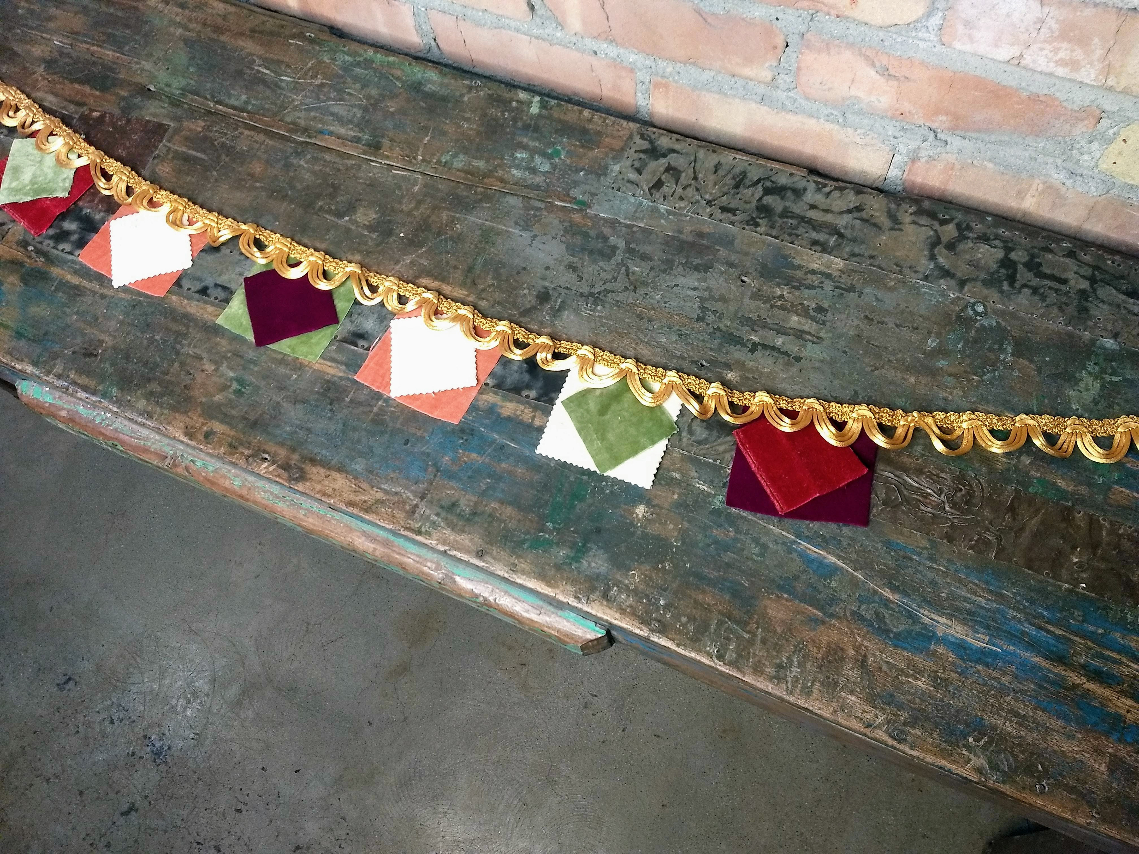 SOLD #6 Jester, Qualities: Harmonious, Equality and Tolerance / measurements: pennants end to end 31" - cording end on each side 24"