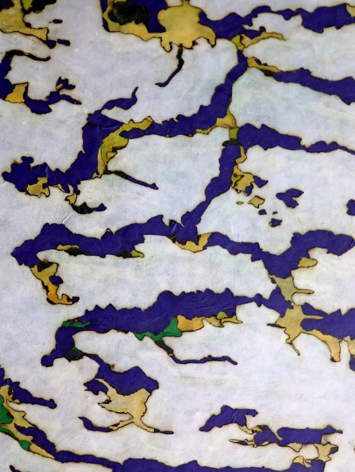 Une partie de , 2024, technique mixte et collage de papier coréen sur toile, 80 x 60 cm