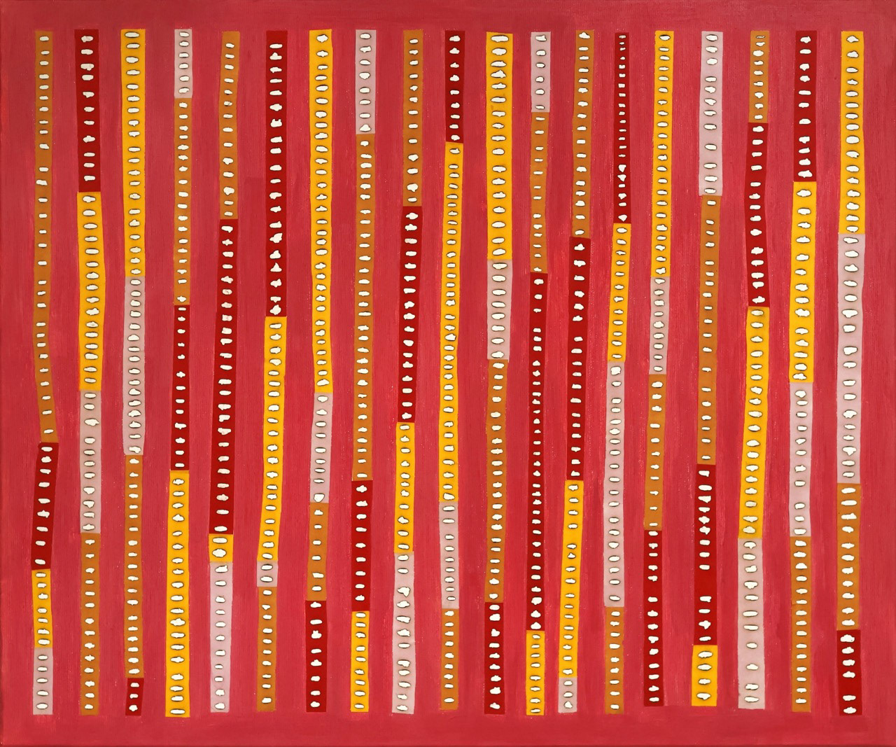 La vie de passage #007, 2023, technique mixte et collage de papier coréen sur toile, 46 x 55 cm
