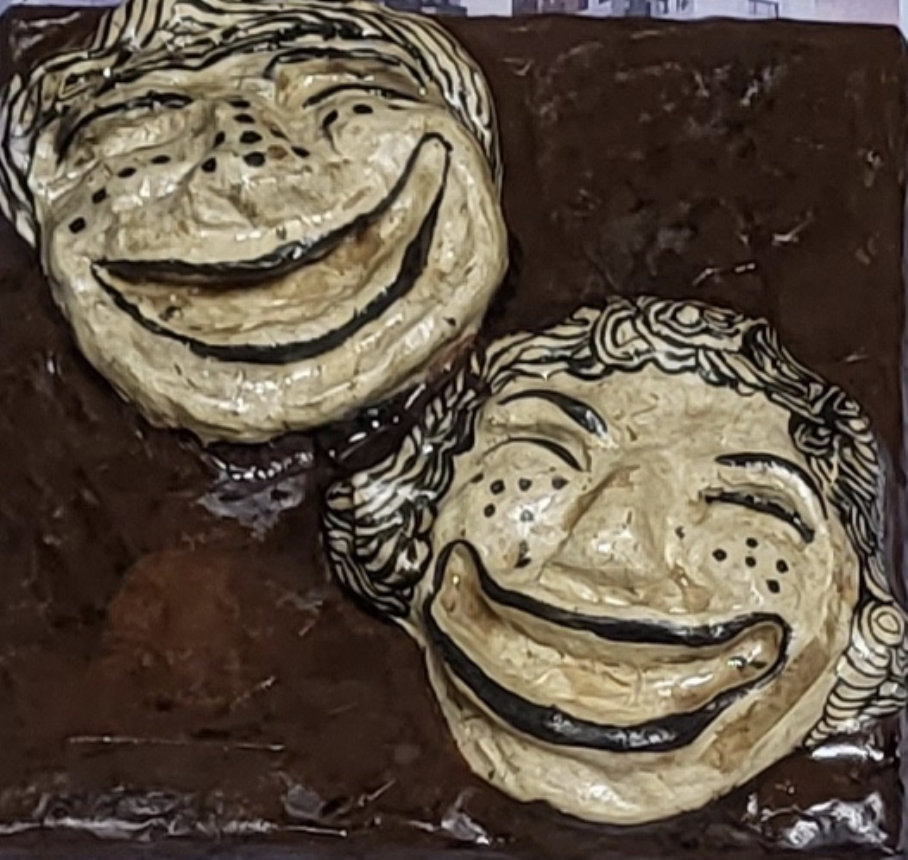 [Tal] H 2022, technique mixte et collage de papier coréen sur toile, 22 x 22 cm