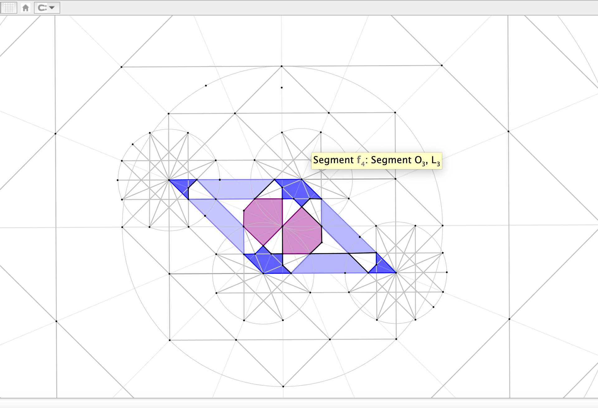 Construction lines and completed pattern