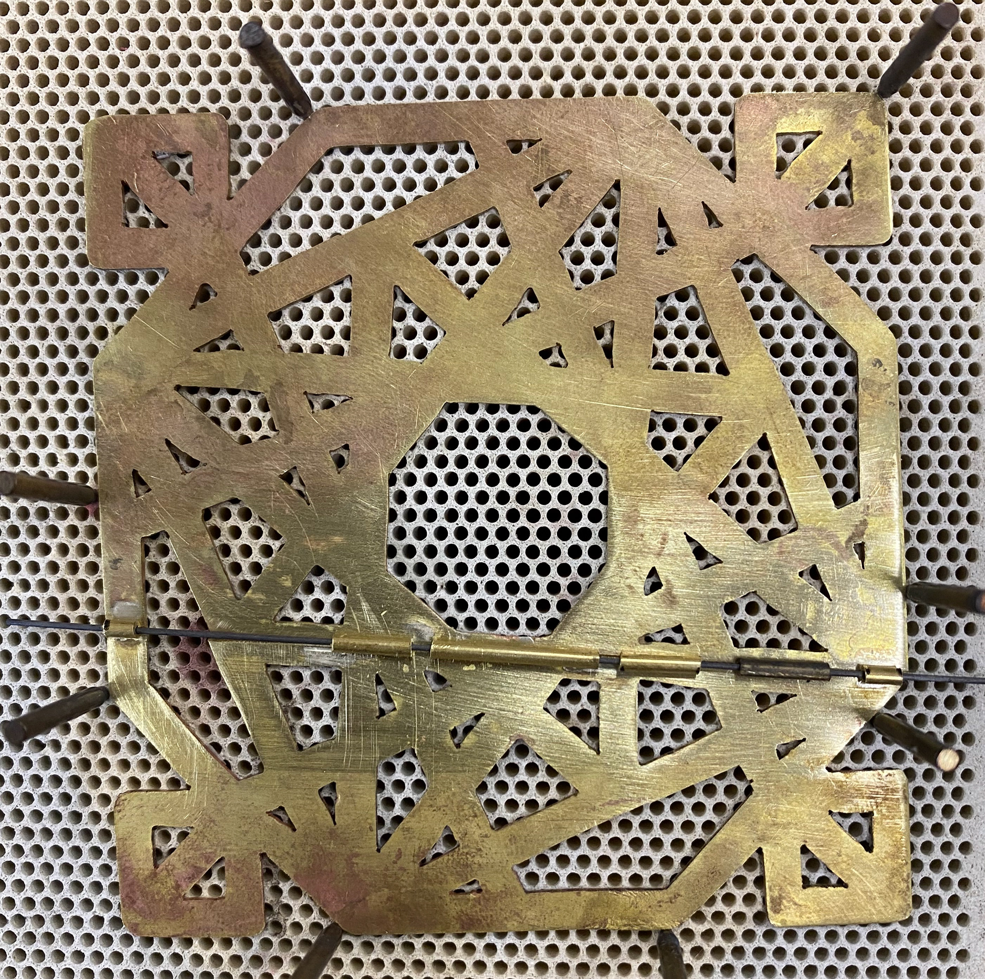After being soldered but the hinges moved out of place