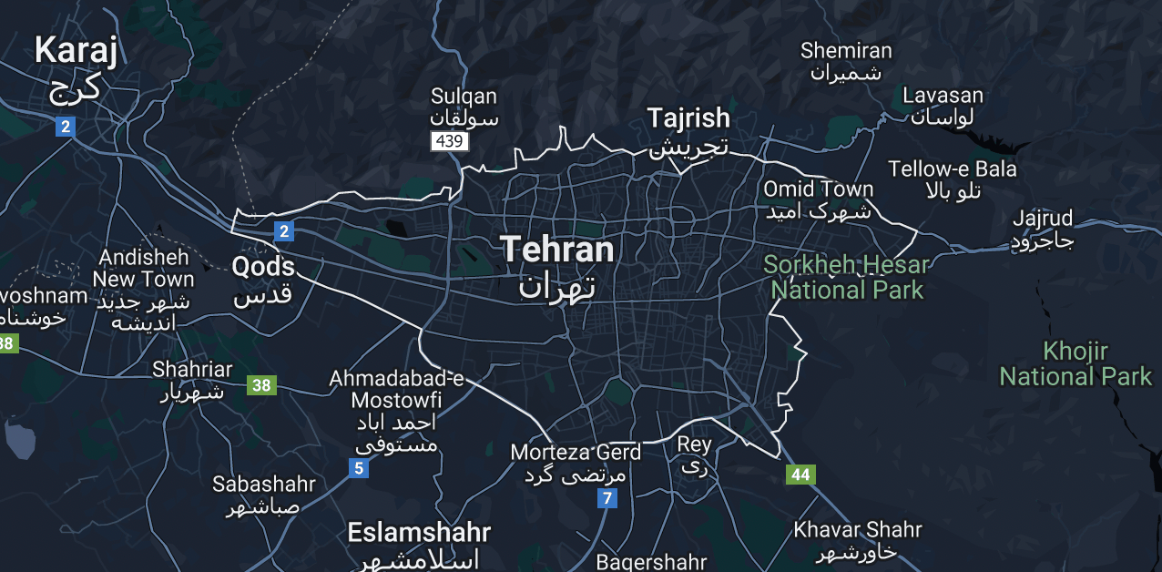 Outline of the capital city, Tehran