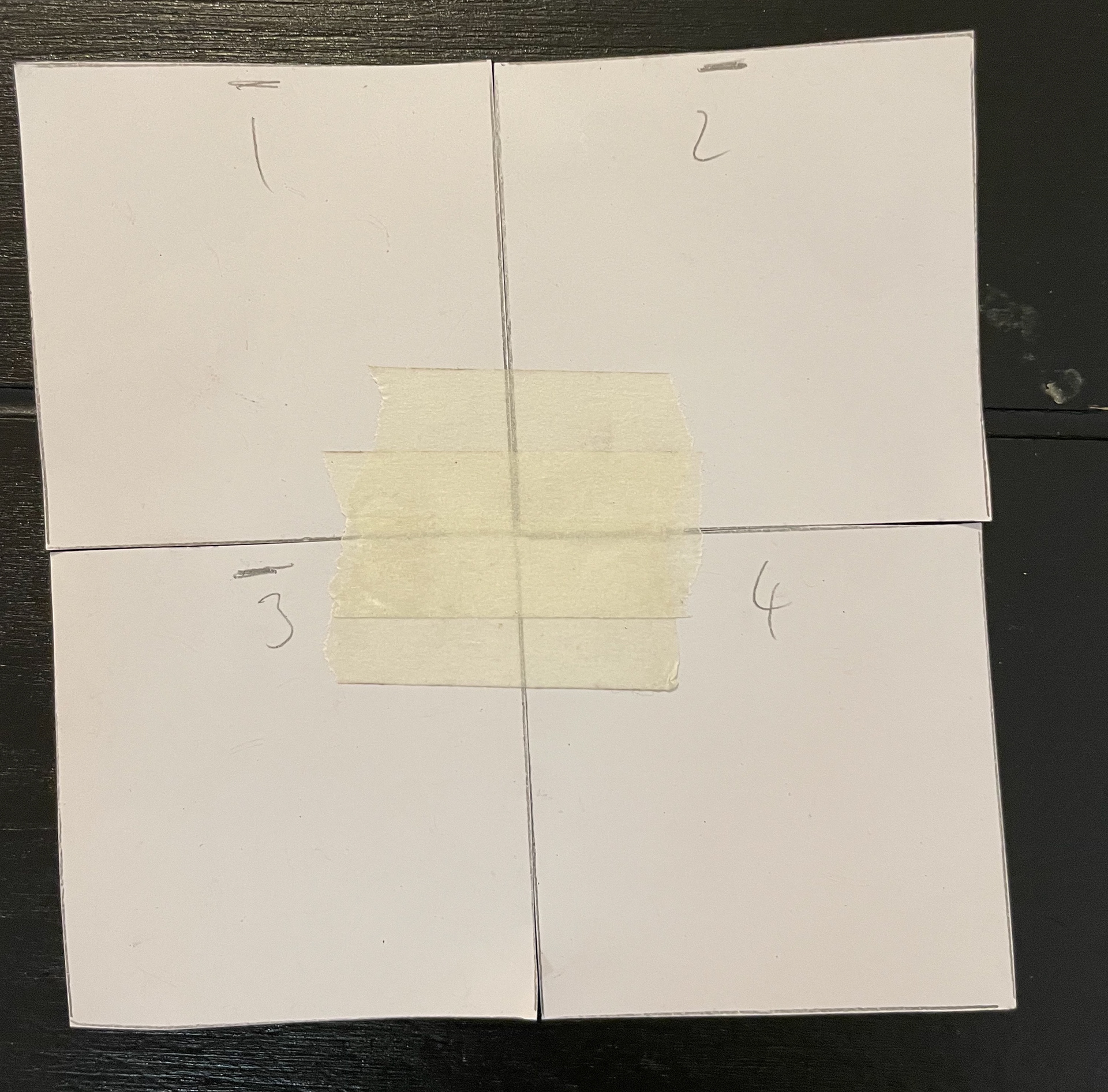 paper versions of the shapes to see how they would align when bent