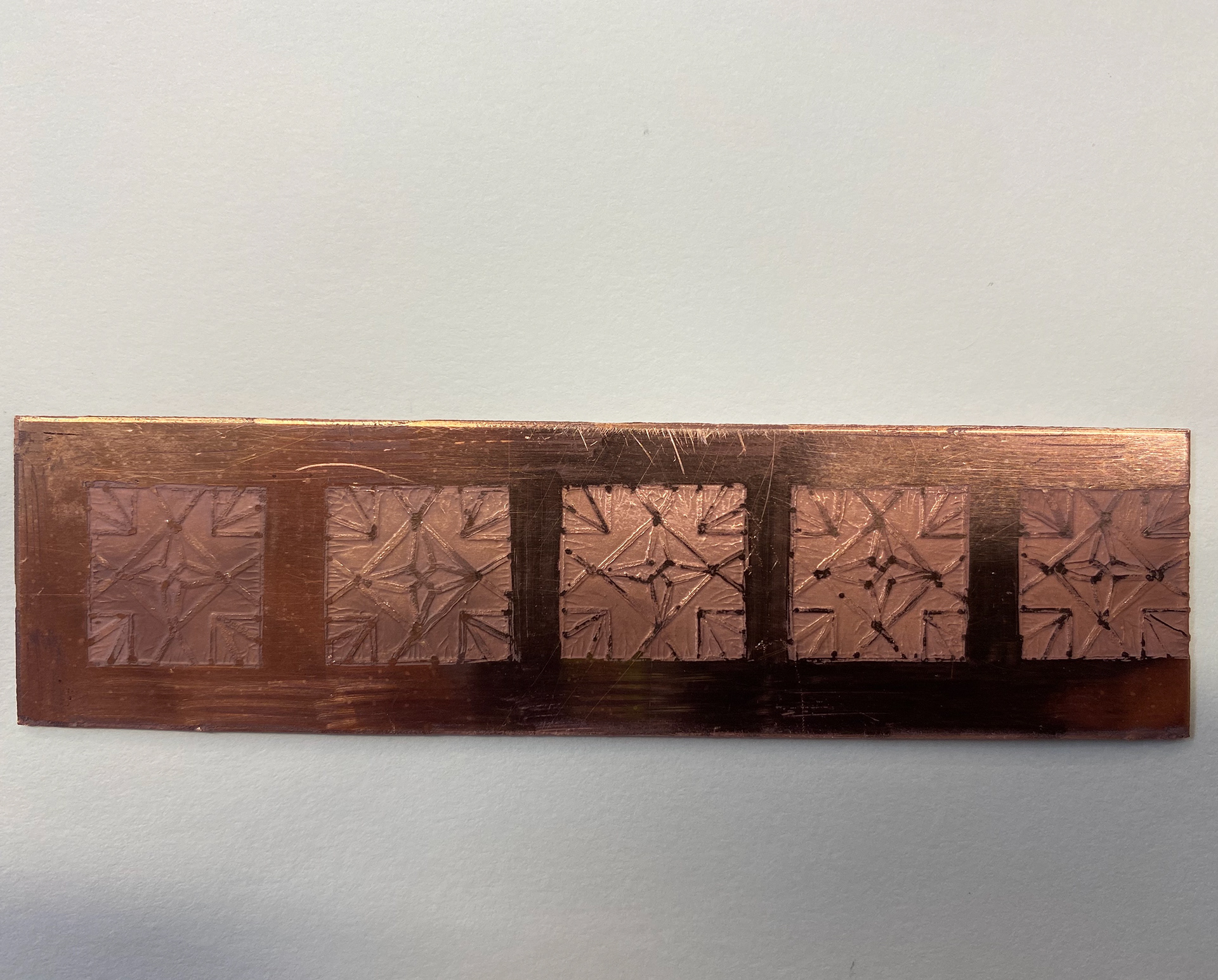 Finished etched pieces