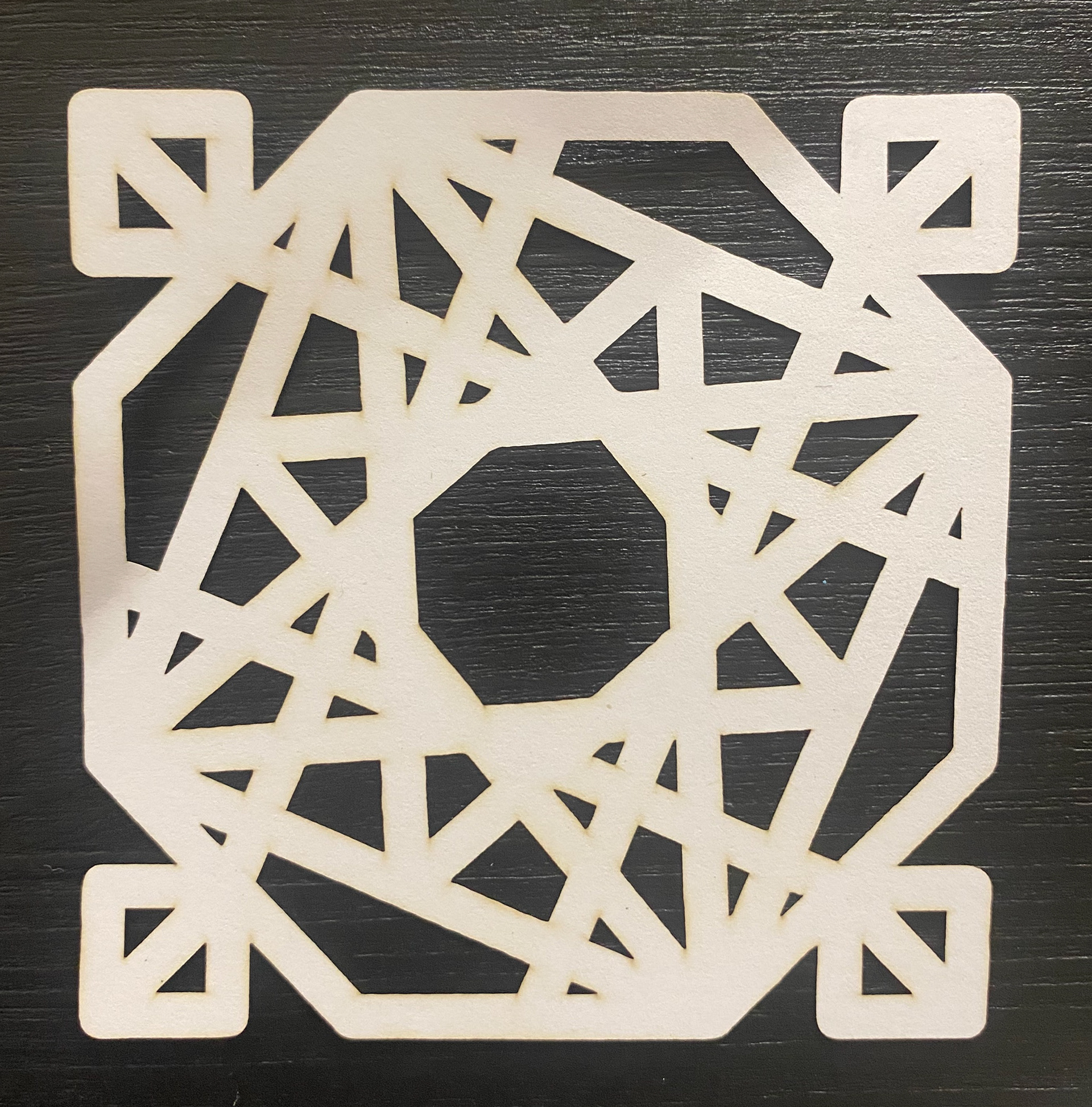 Paper cut out of pattern done via laser machine