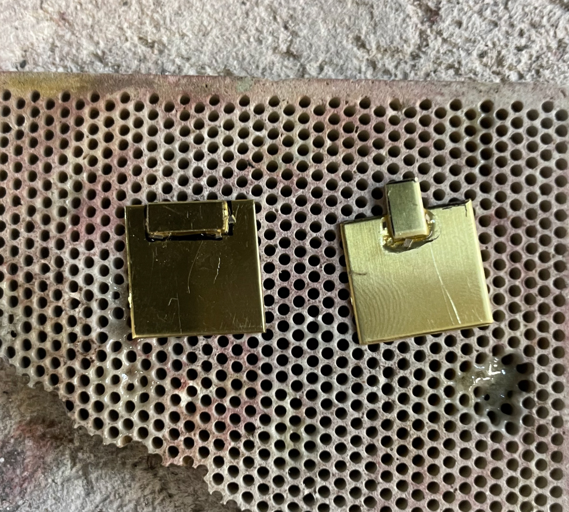 metal pieces ready to be soldered