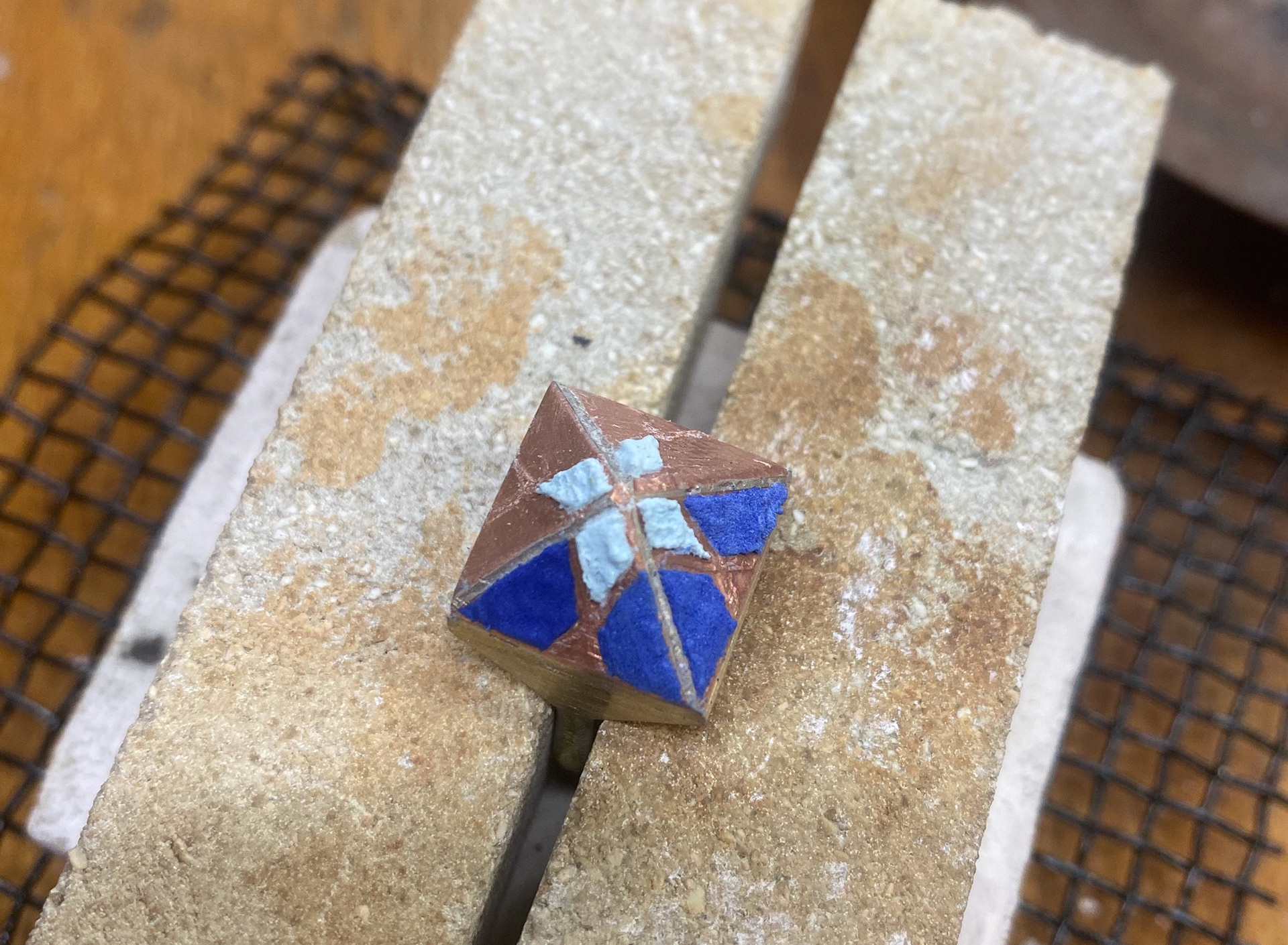 Painting the enamel on