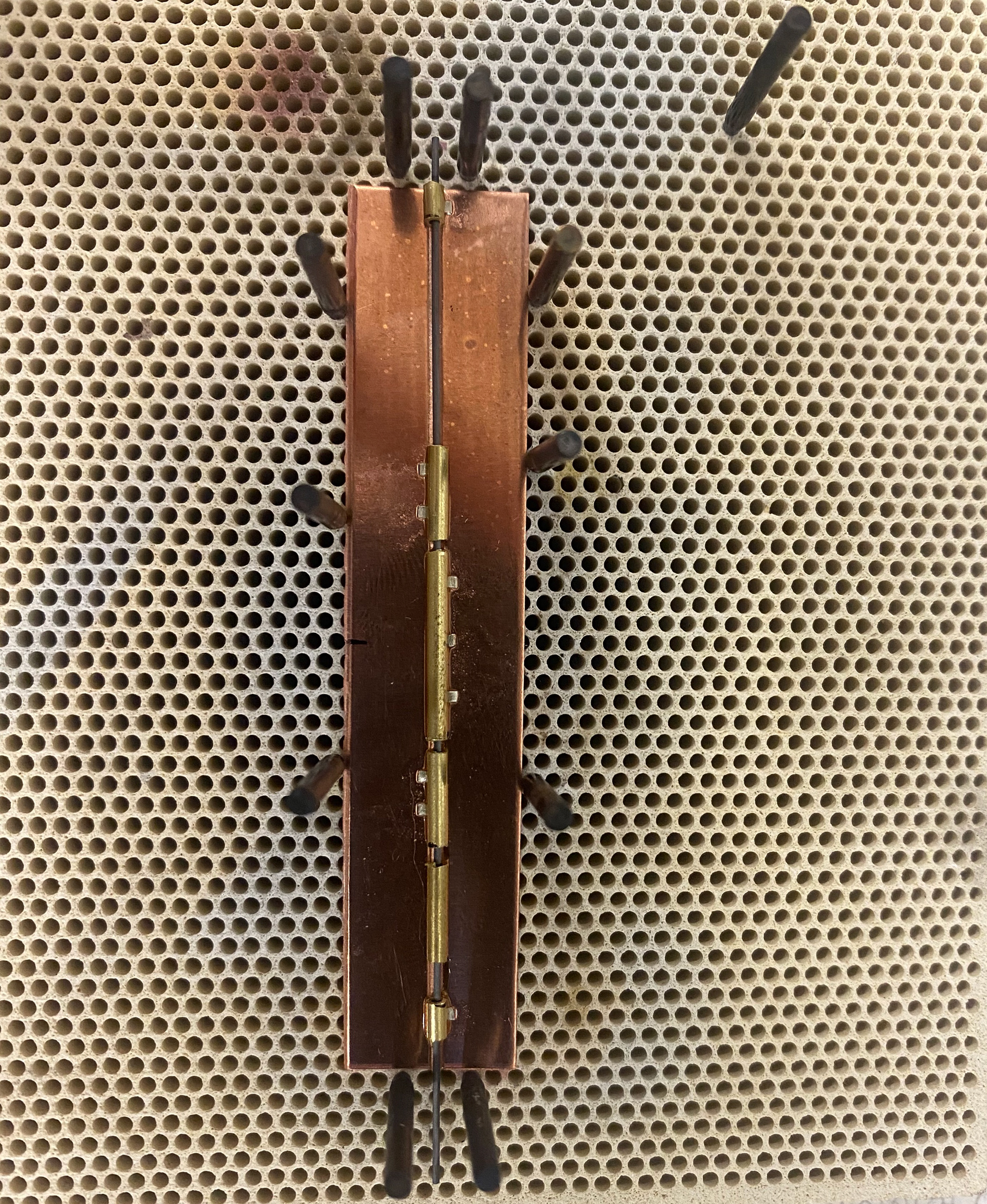 Solder pieces in place