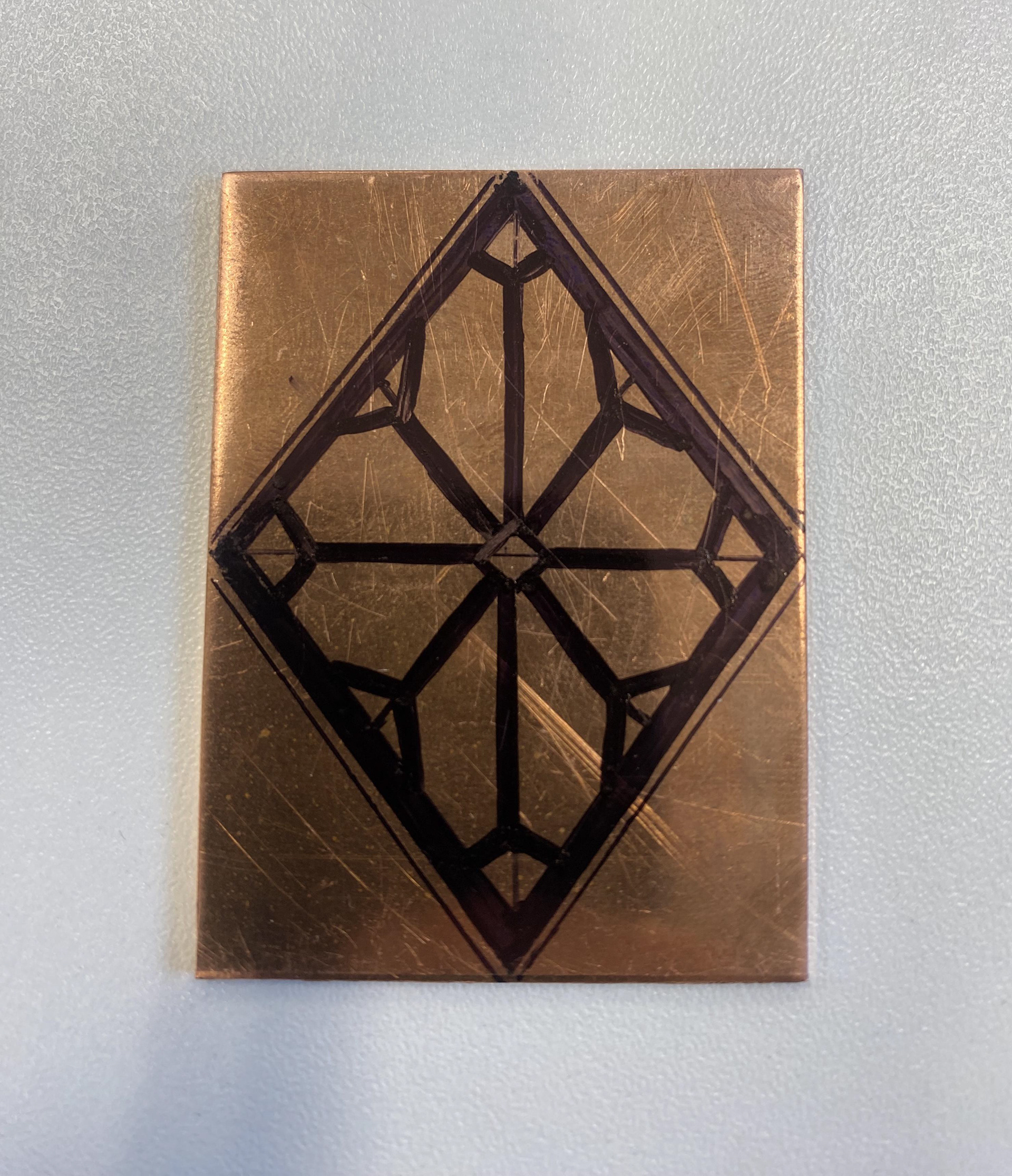 Pattern drawn onto metal