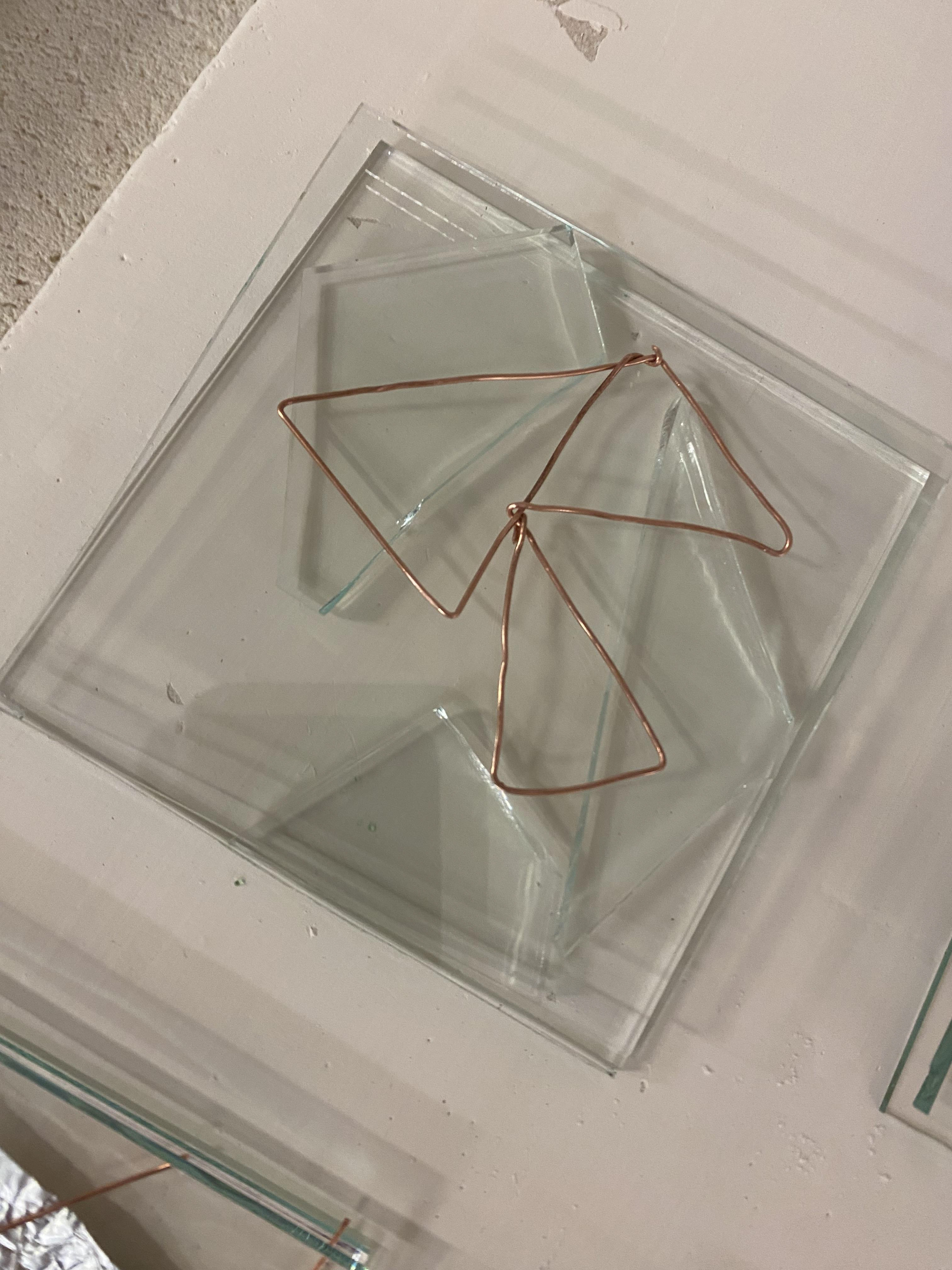 Using copper wire and glass shards to create texture