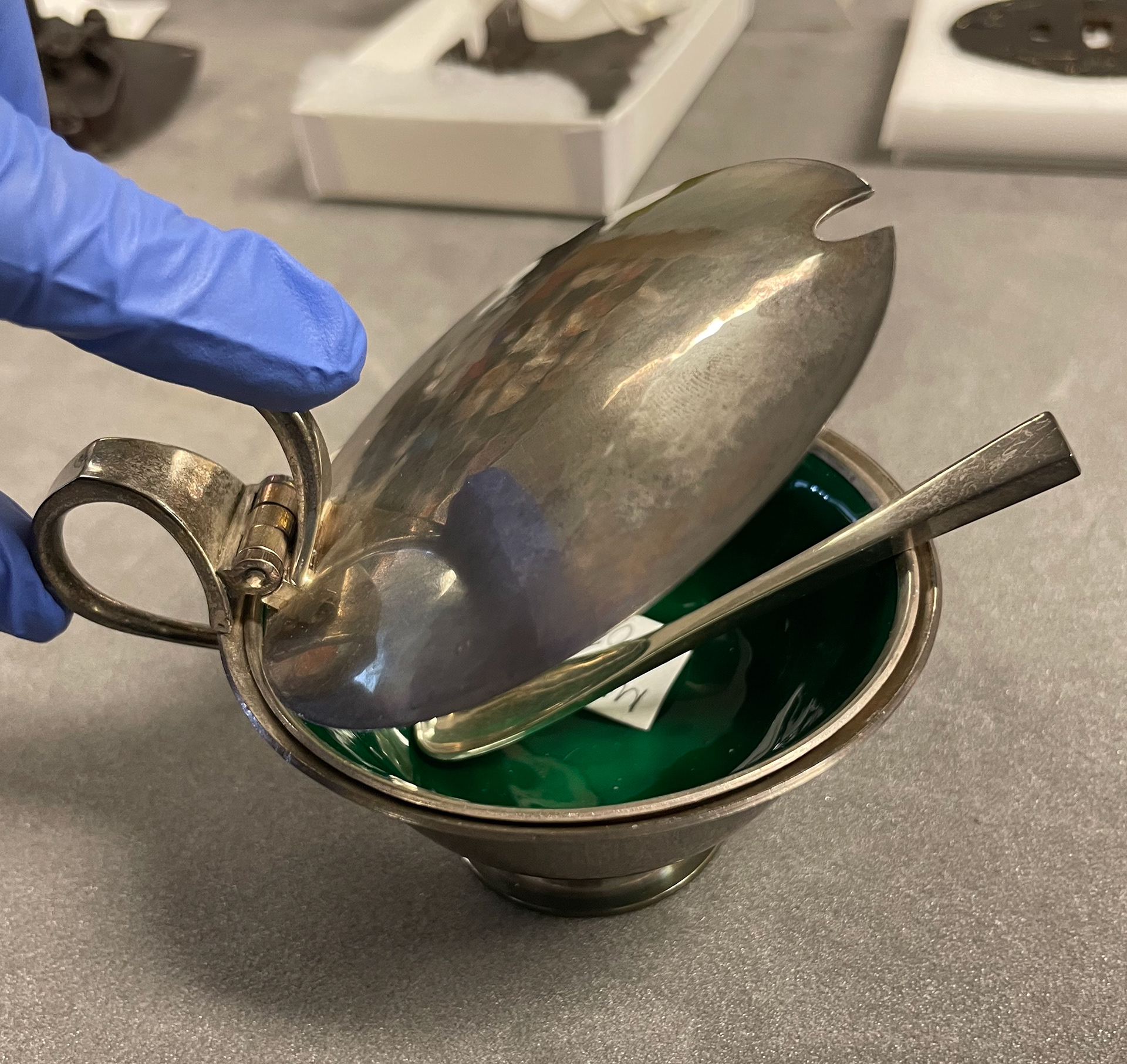 Mustard pot with spoon