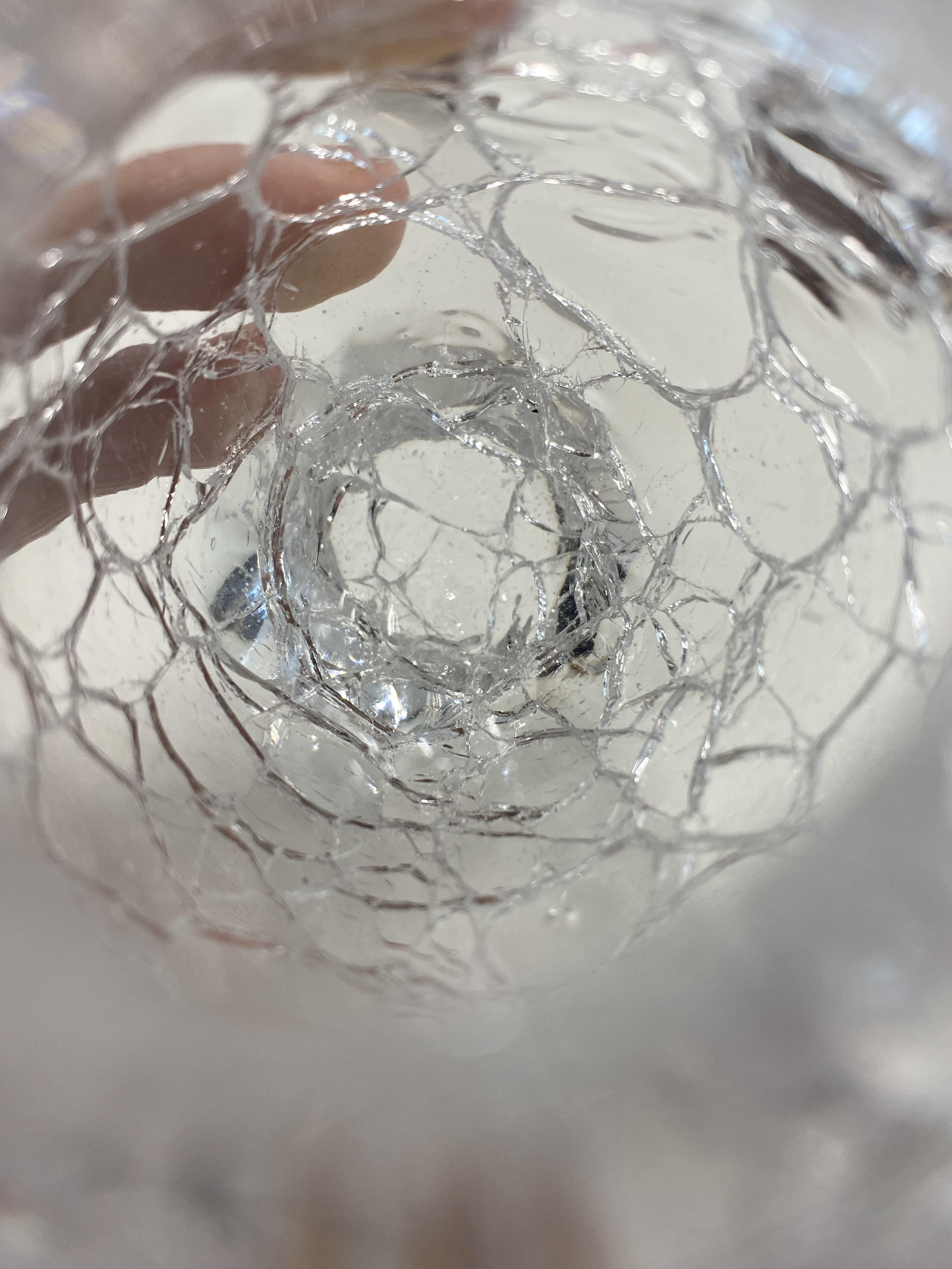 Photo of inside the cracked bubble