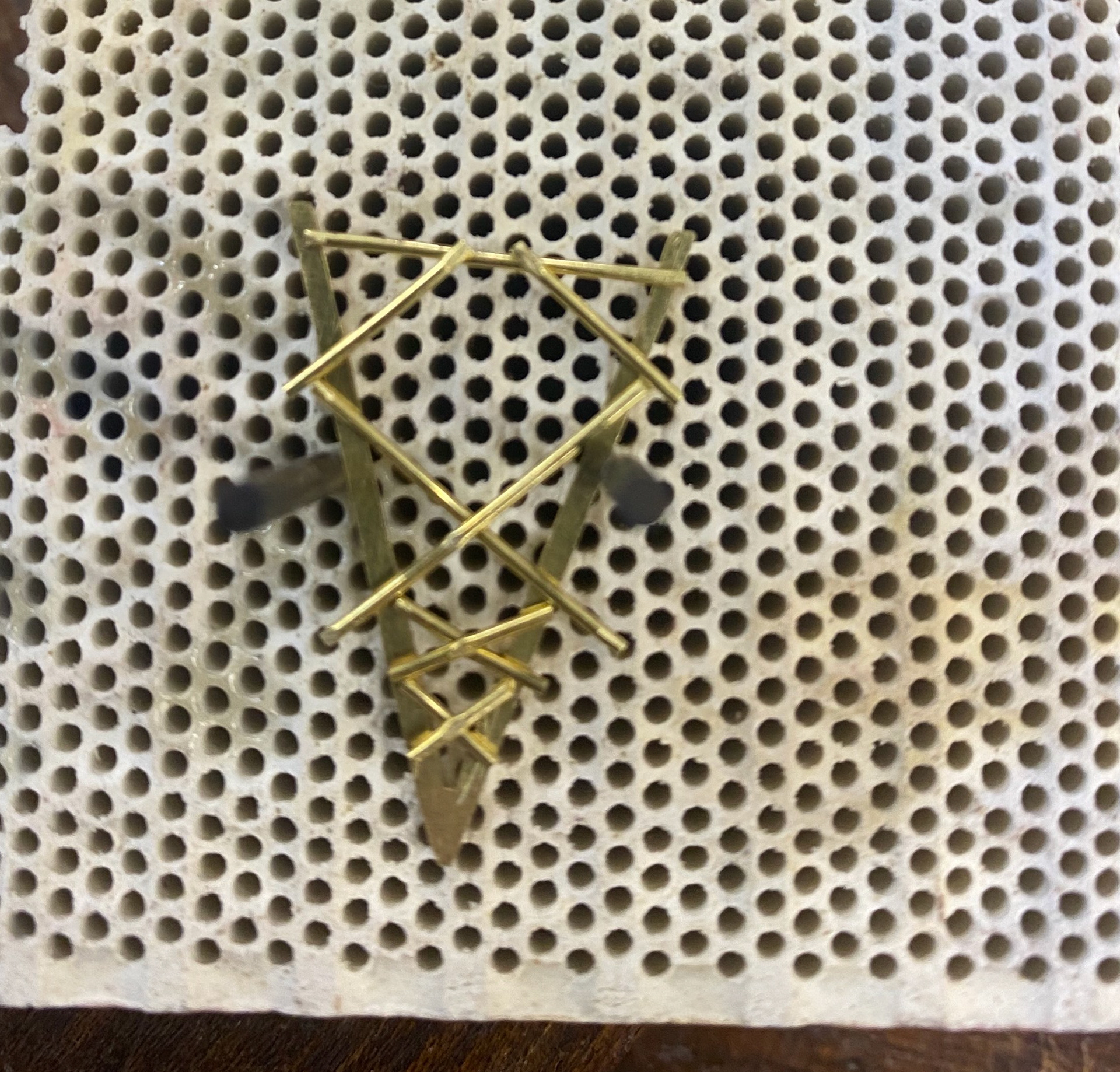 All the wires in place to solder