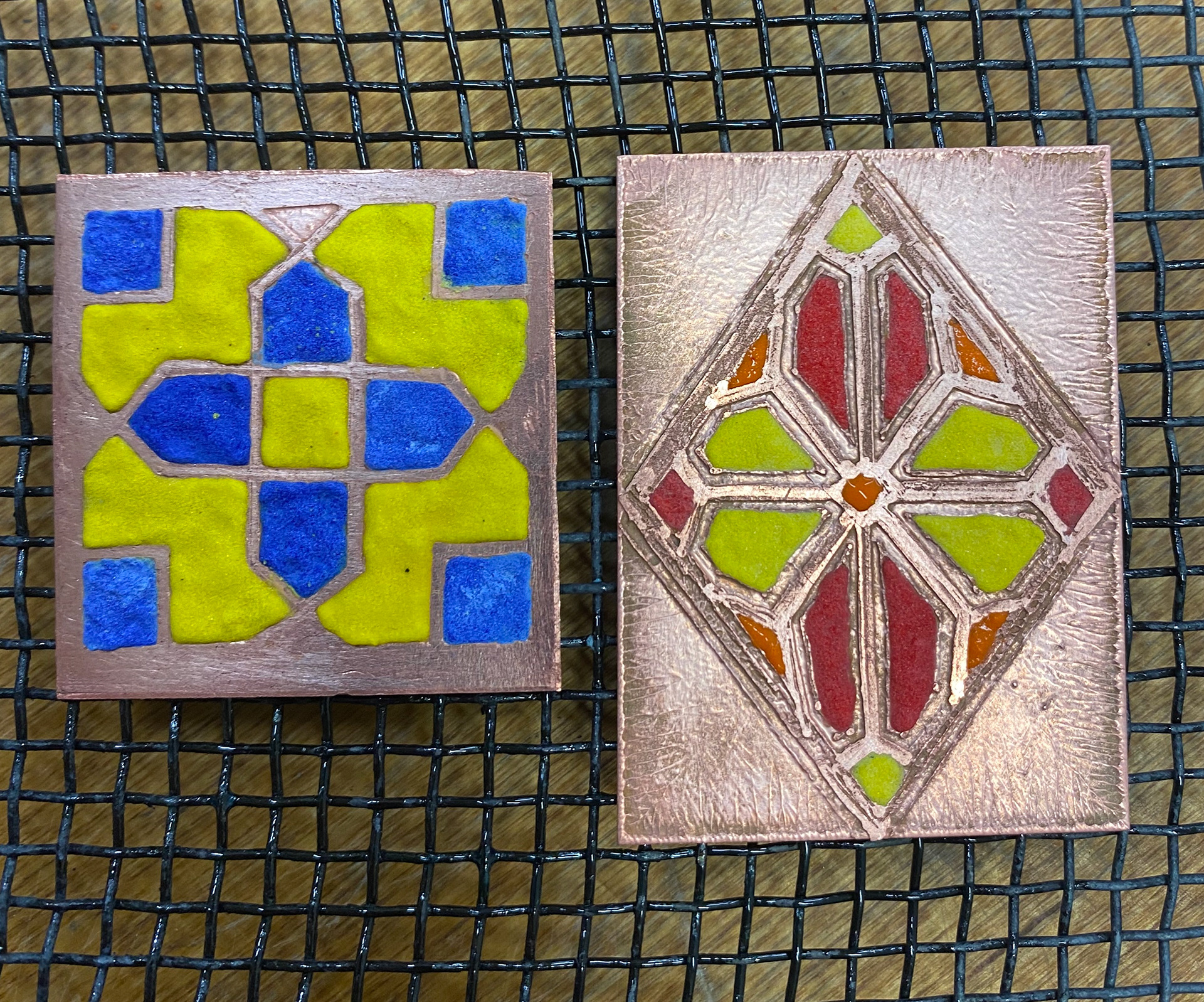 Letting the Enamel dry out before putting it in the kiln