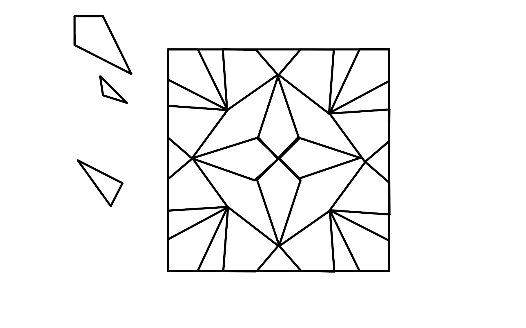 Using shapes from the pattern to create new pattern