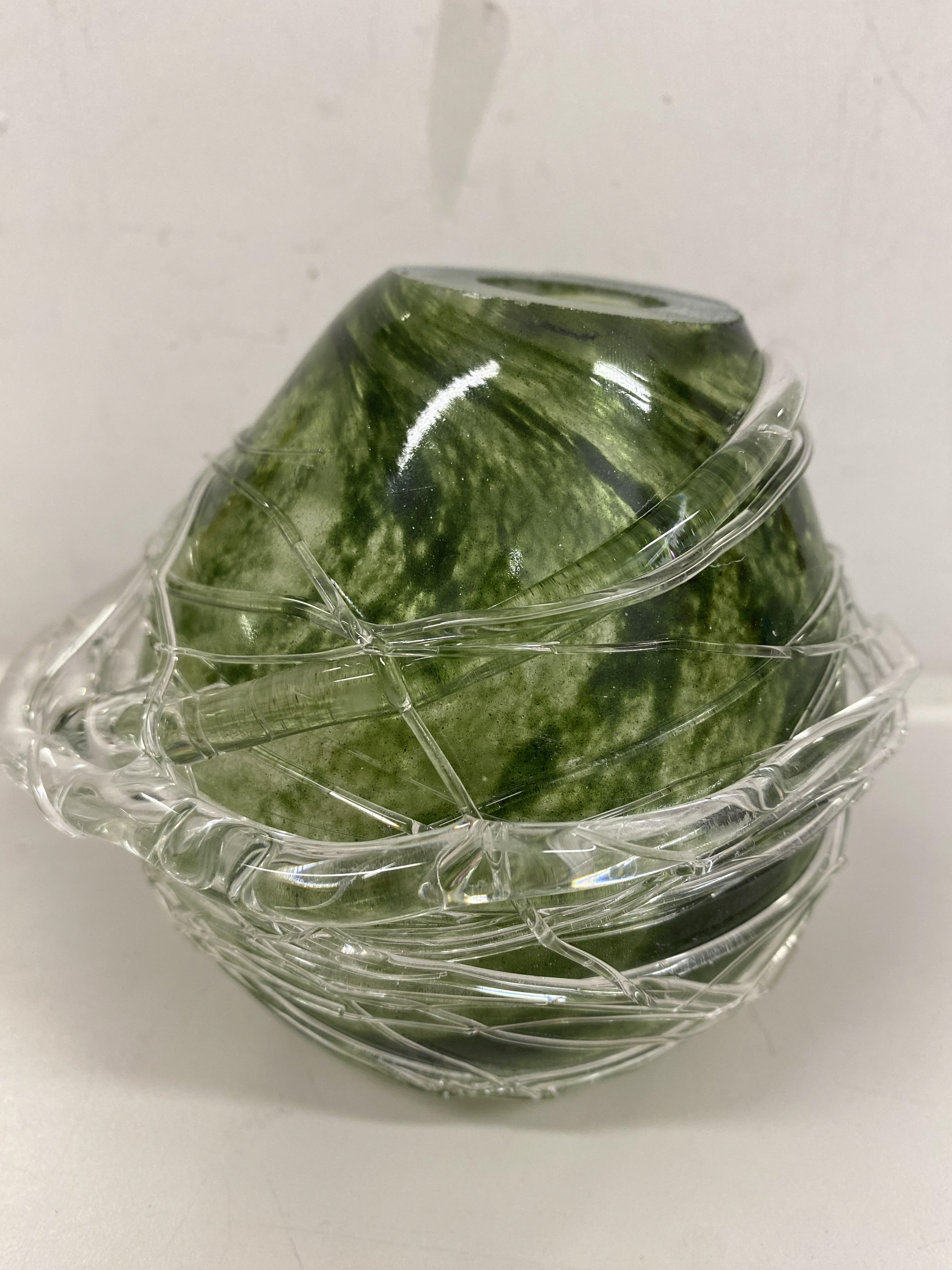 Green bubble with clear glass wrapped around