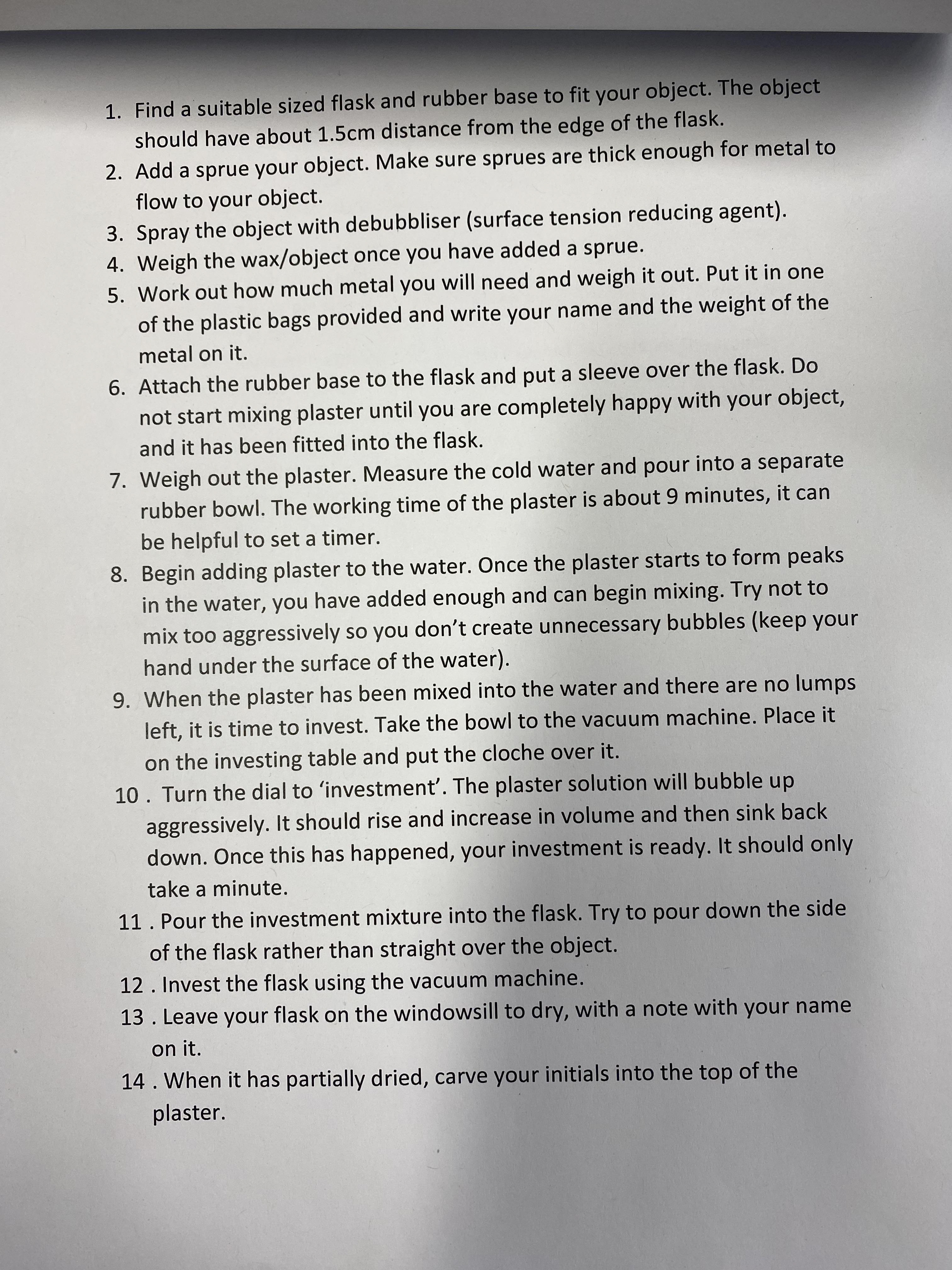 instructions
