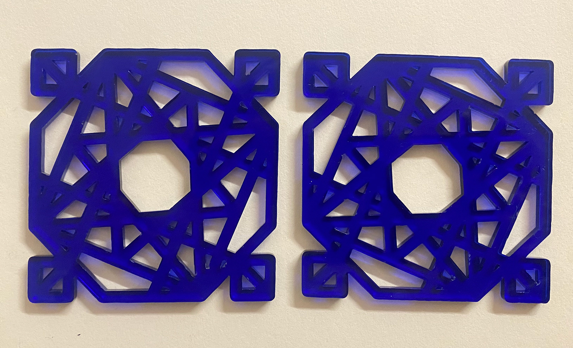 Pattern cut out in acrylic using laser machine.