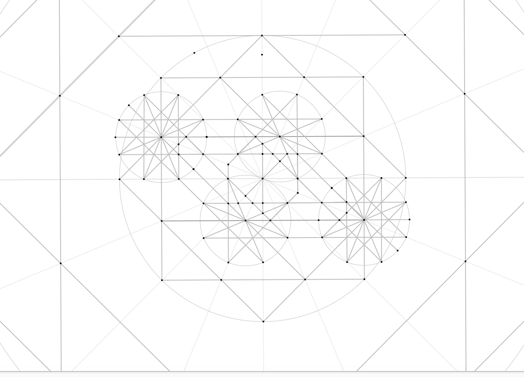 Construction lines for the second section of the pattern