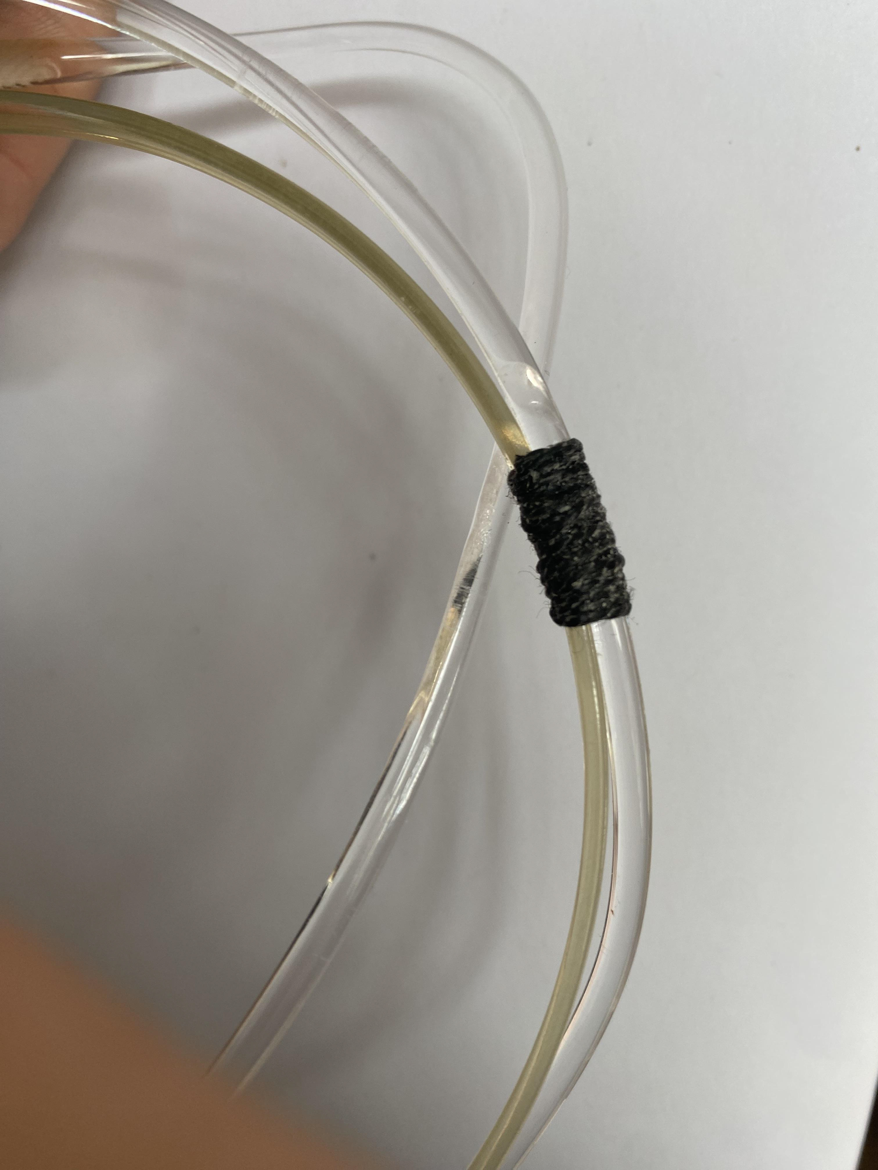 Black thread before I melted the wax