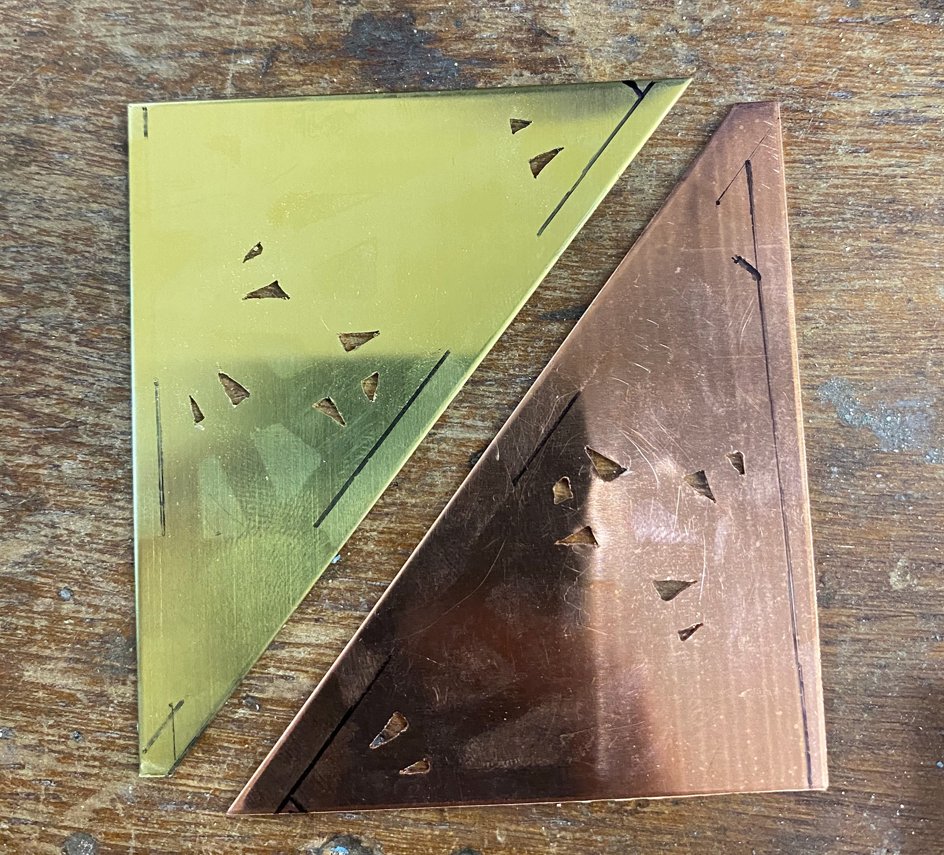 Pieces with the small shapes cut out