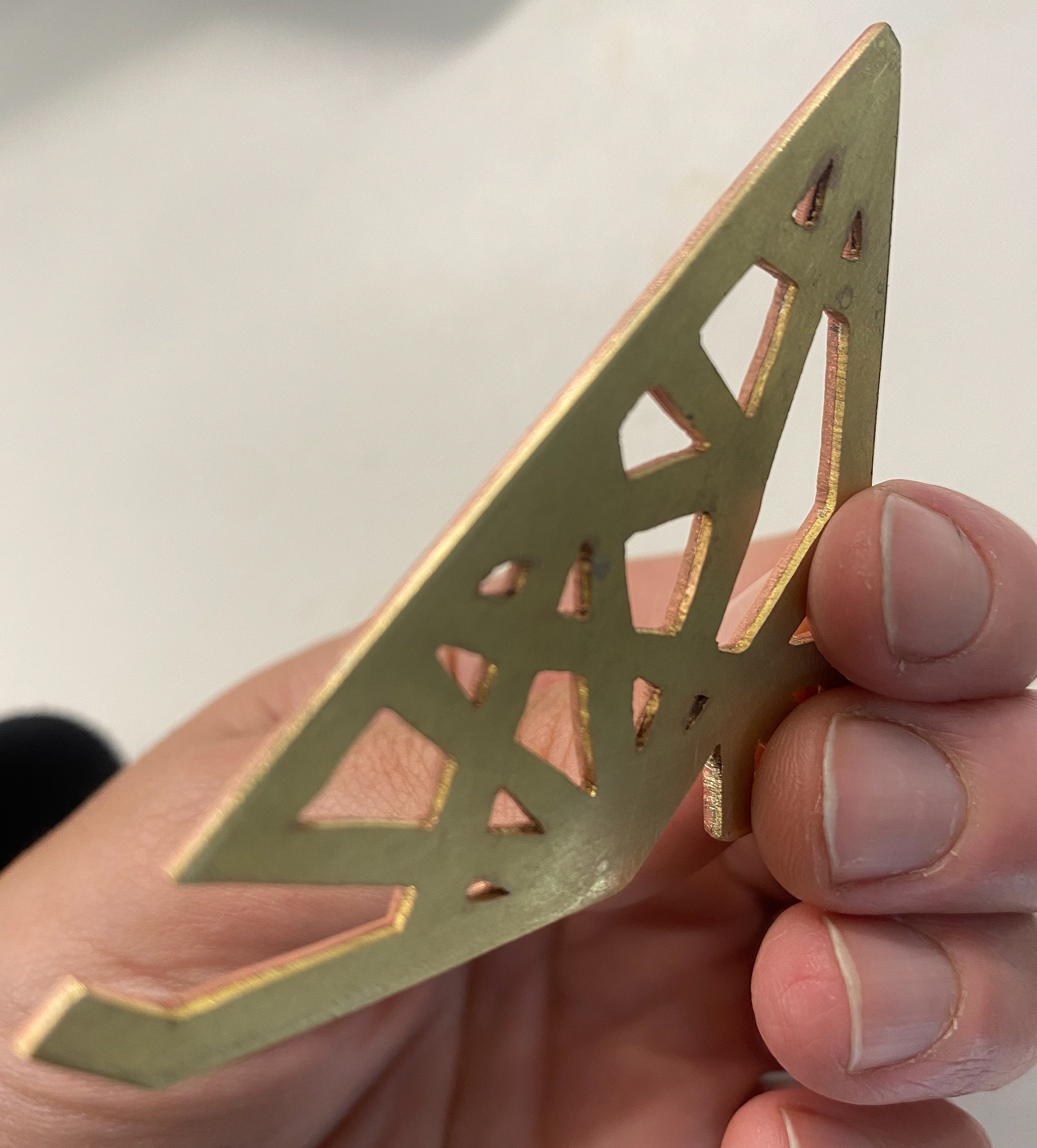 Side view of the joined pieces