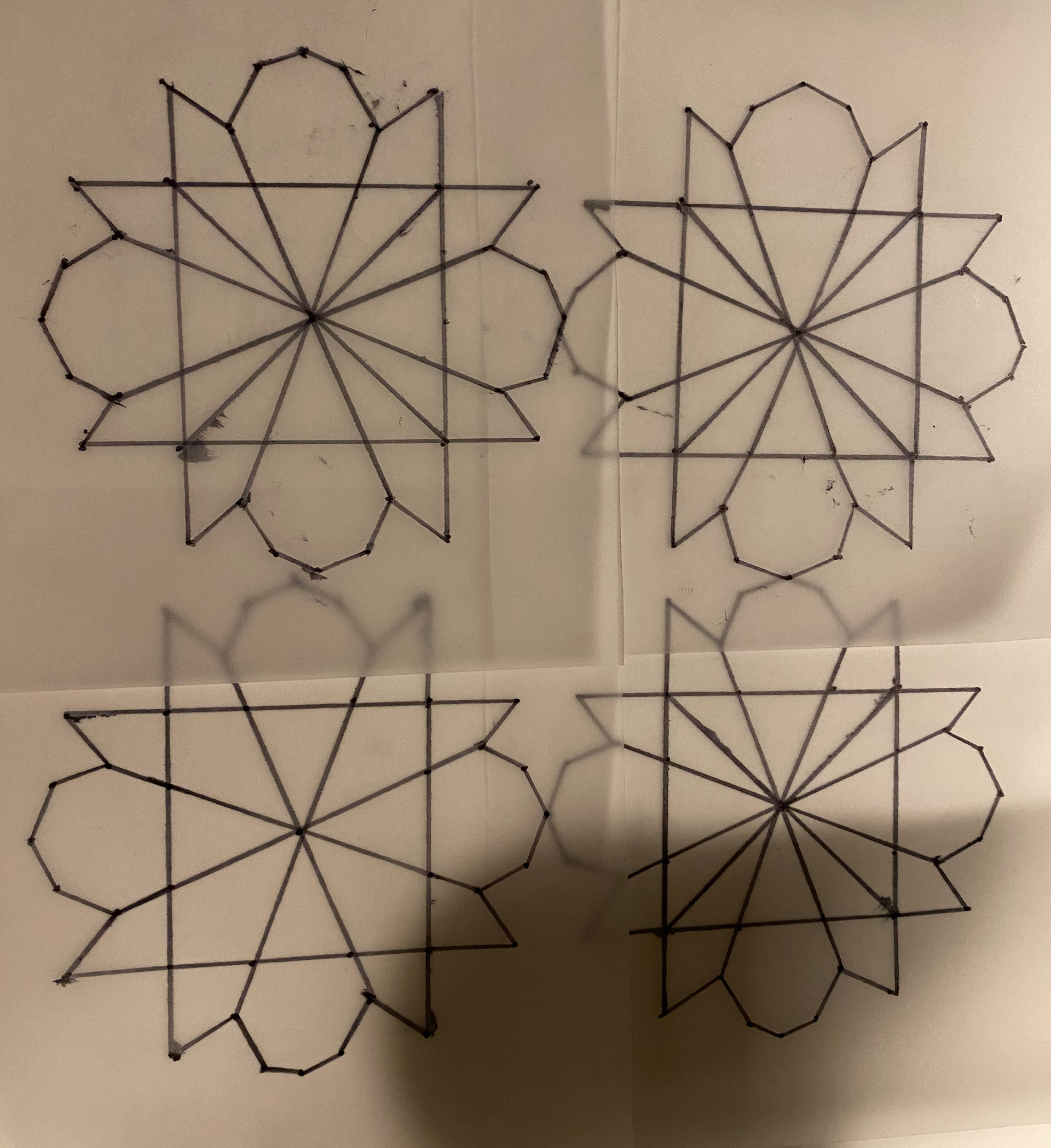 Tessellated pattern on tracing paper