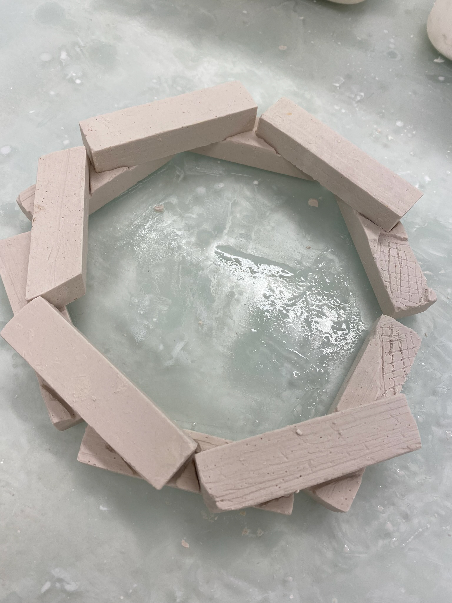 First layers put into position.