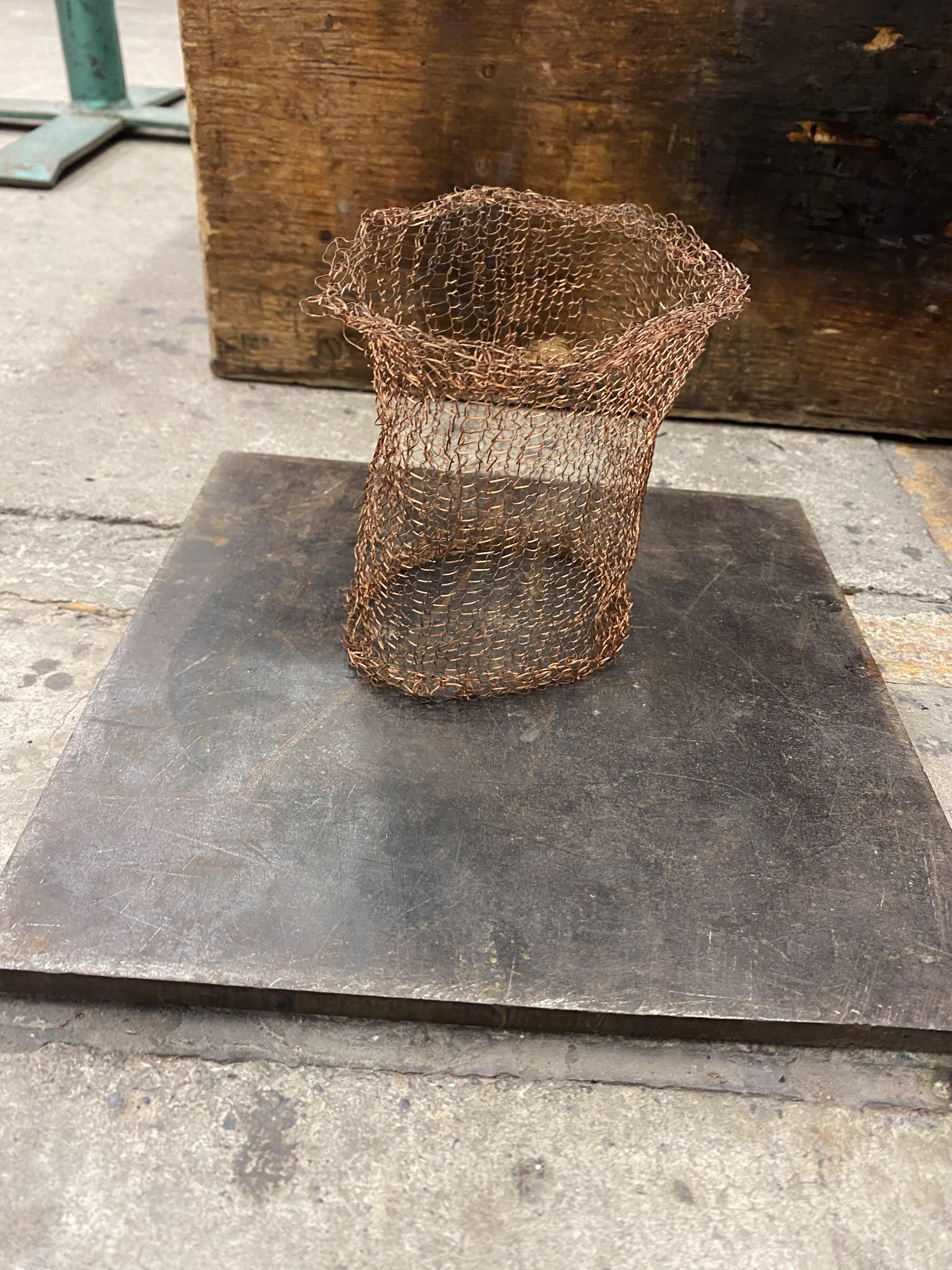 We explored different forms of copper such as using a copper mesh sponge which has been unraveled.
