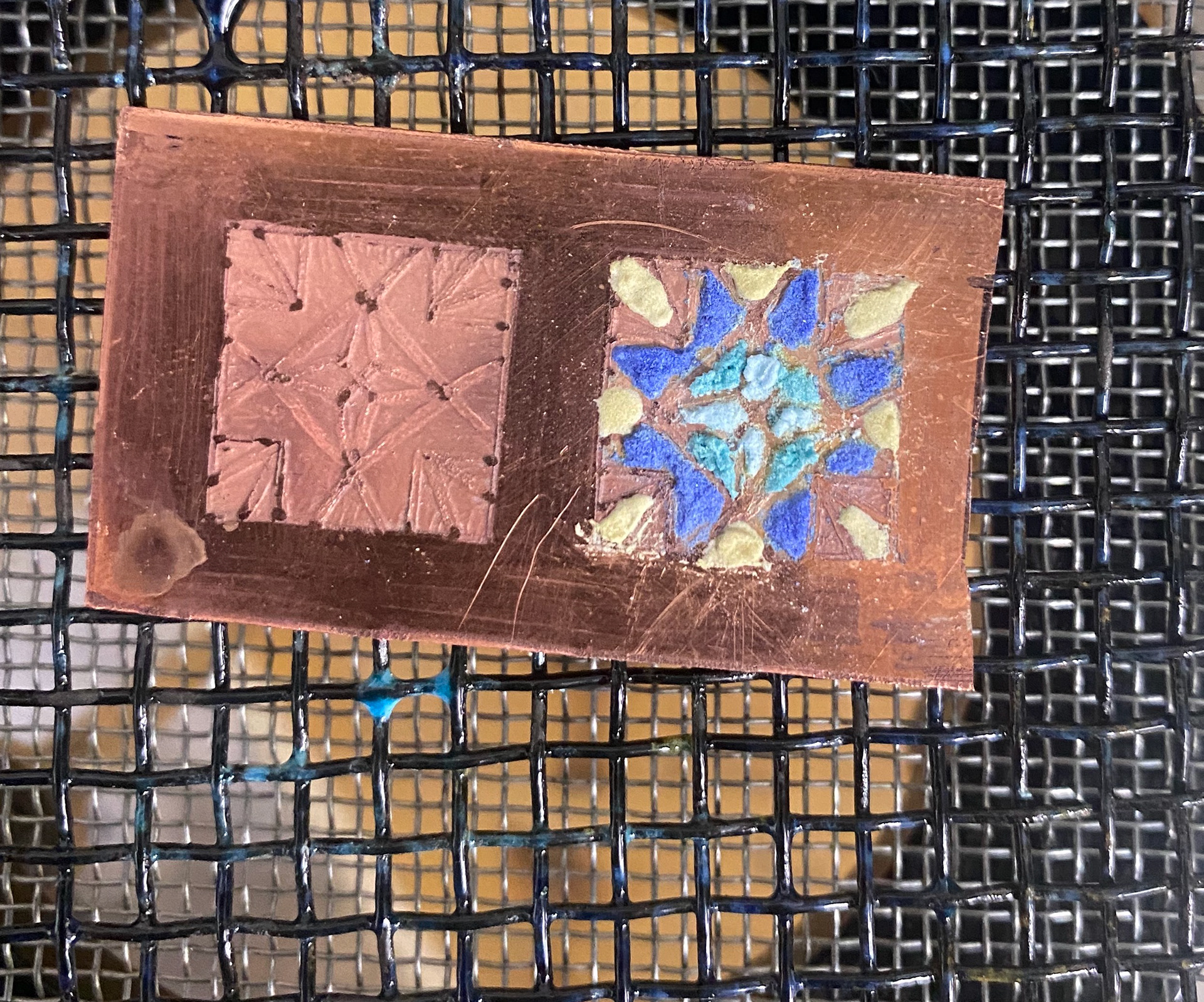 Enamel applied ready to be fired