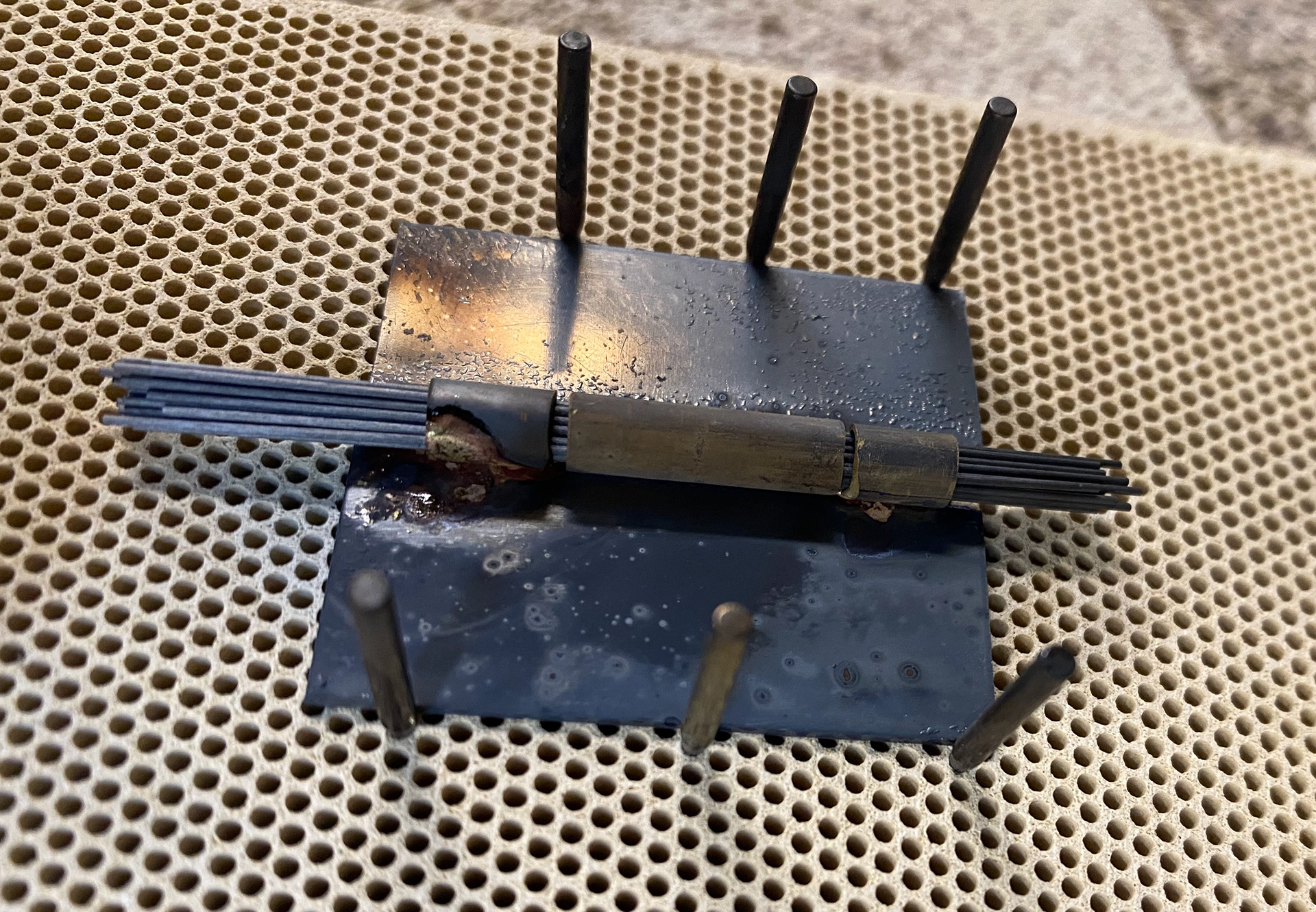 Soldered the smaller sections of tube