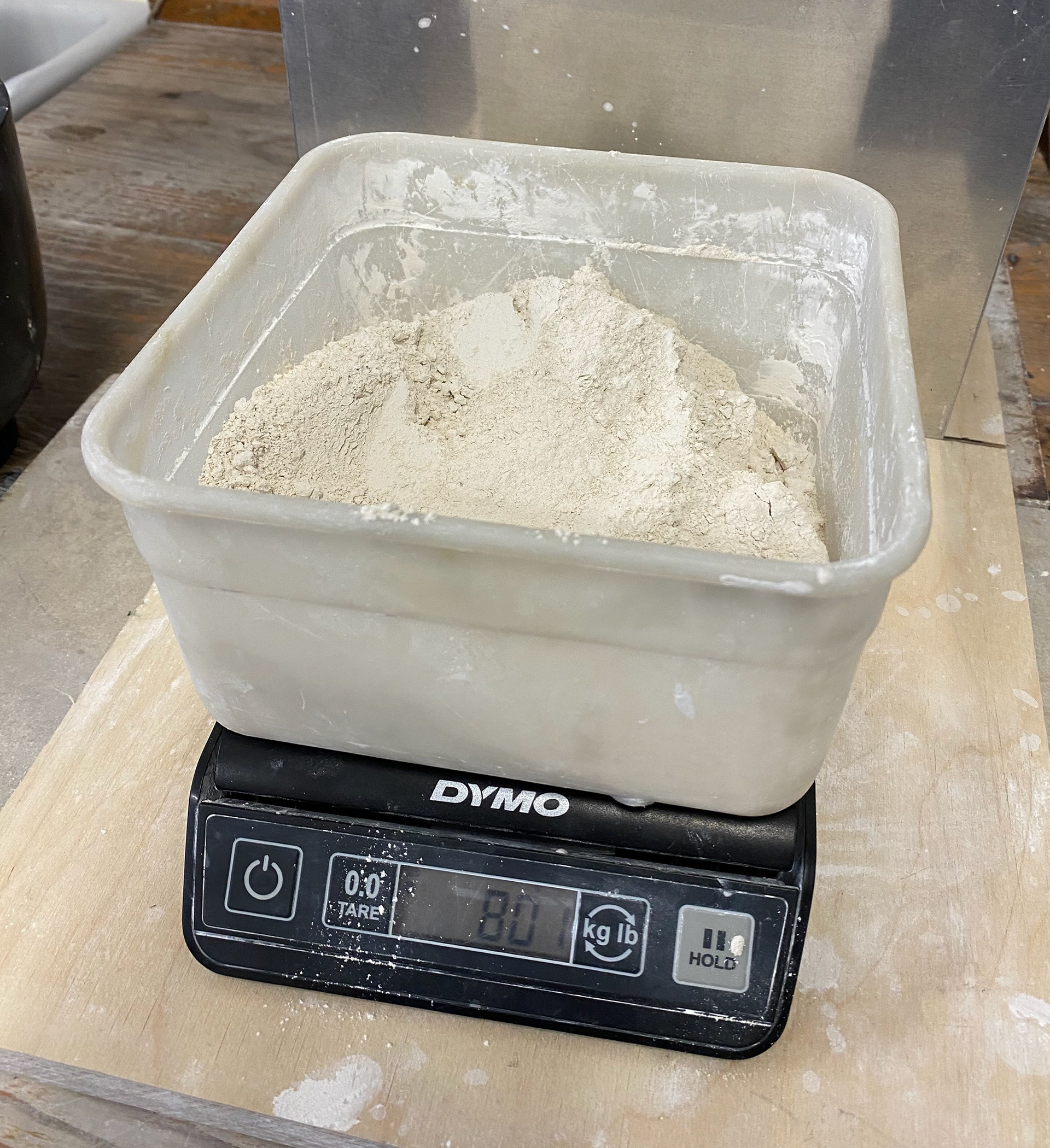 Plaster measured out