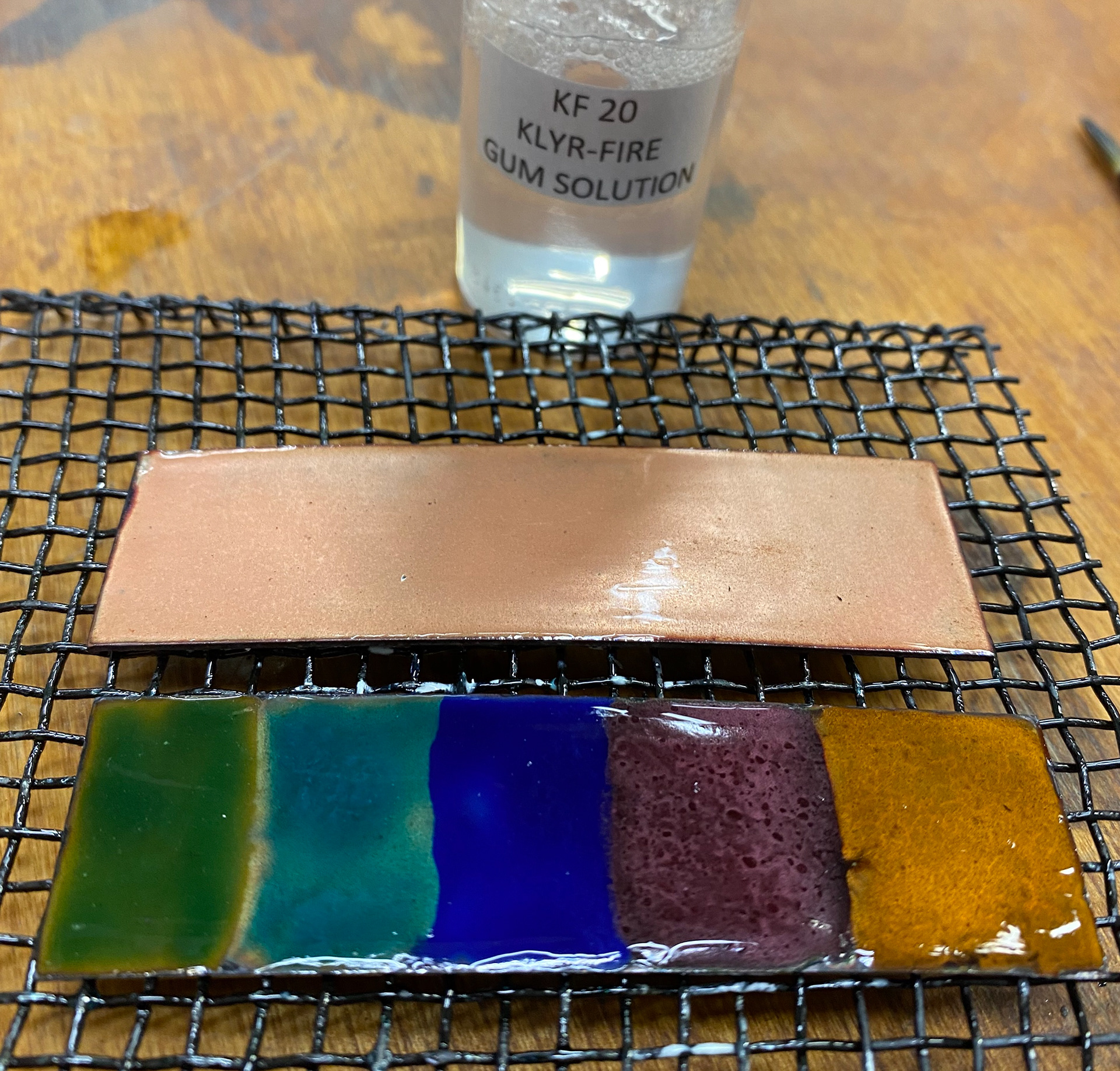Clear enamel applied